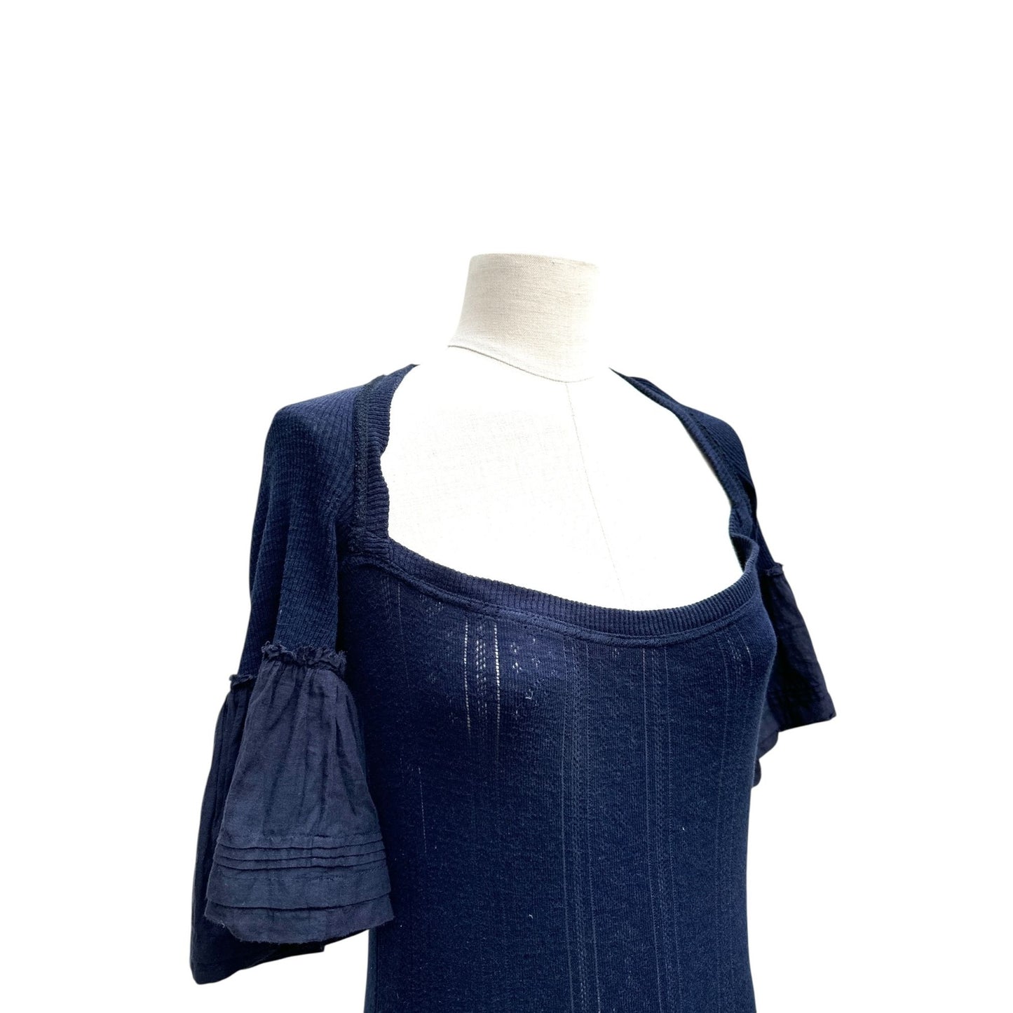 Navy Knitted Open-Back Dress Size M