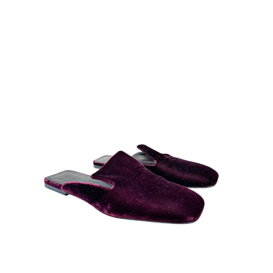  Burgundy Velvet Mules 