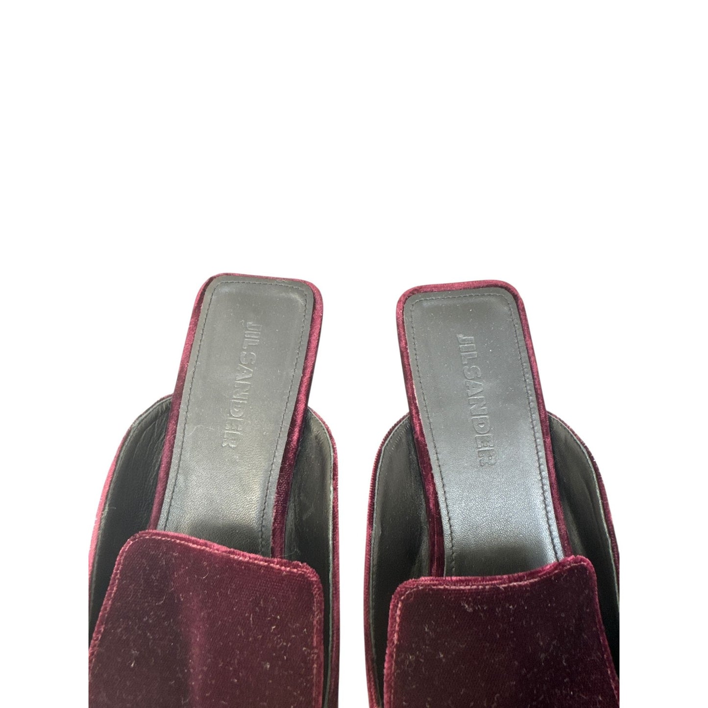  Burgundy Velvet Mules 