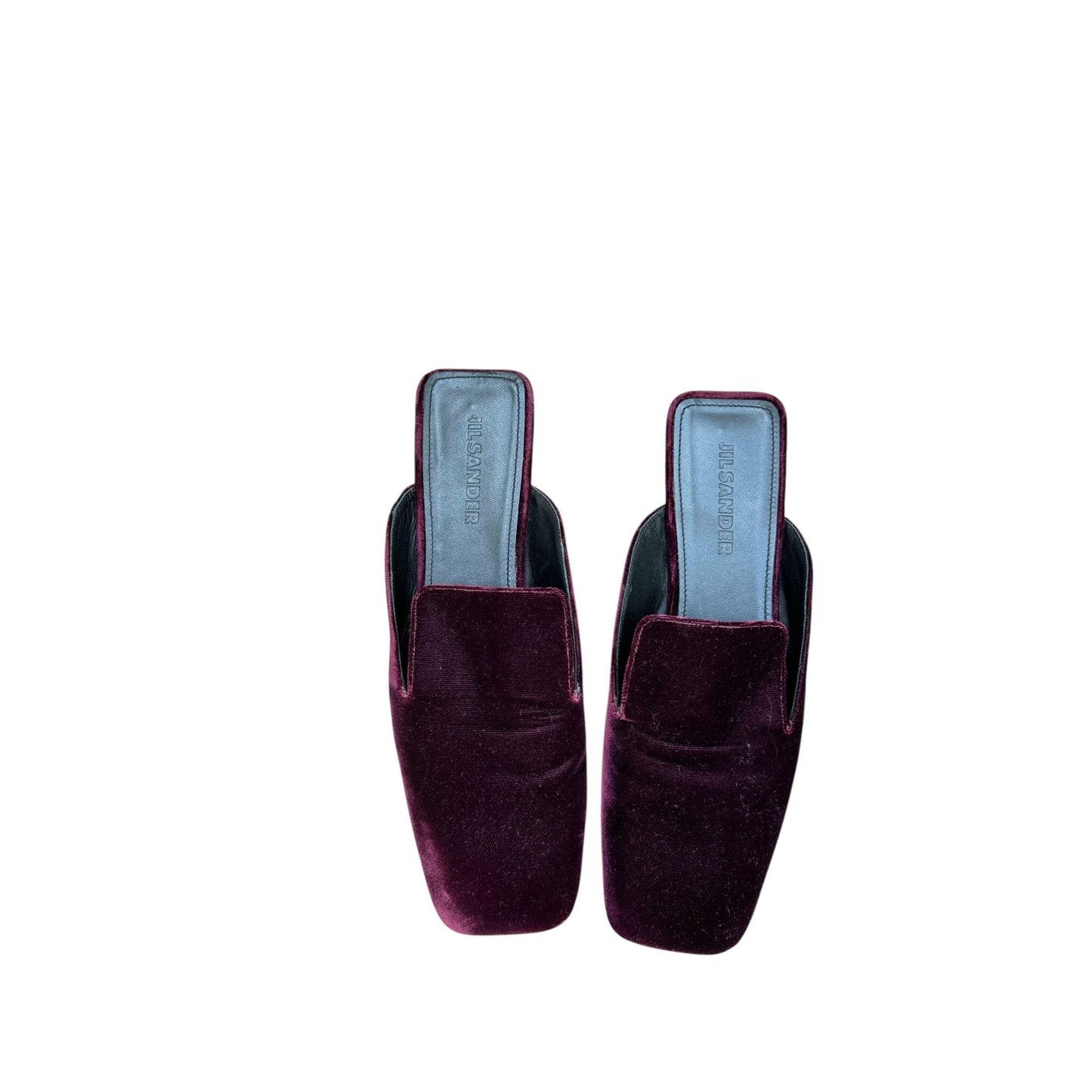  Burgundy Velvet Mules 