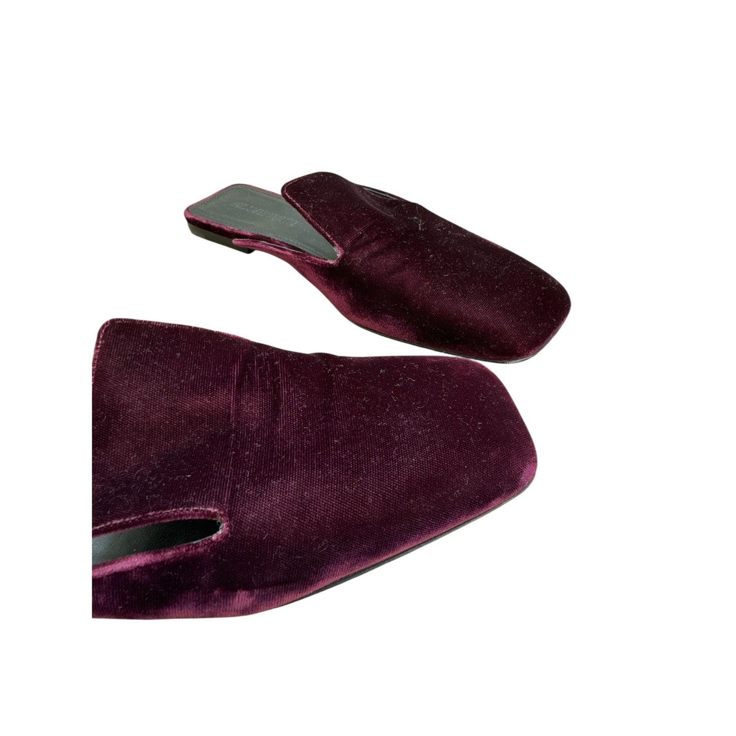  Burgundy Velvet Mules 