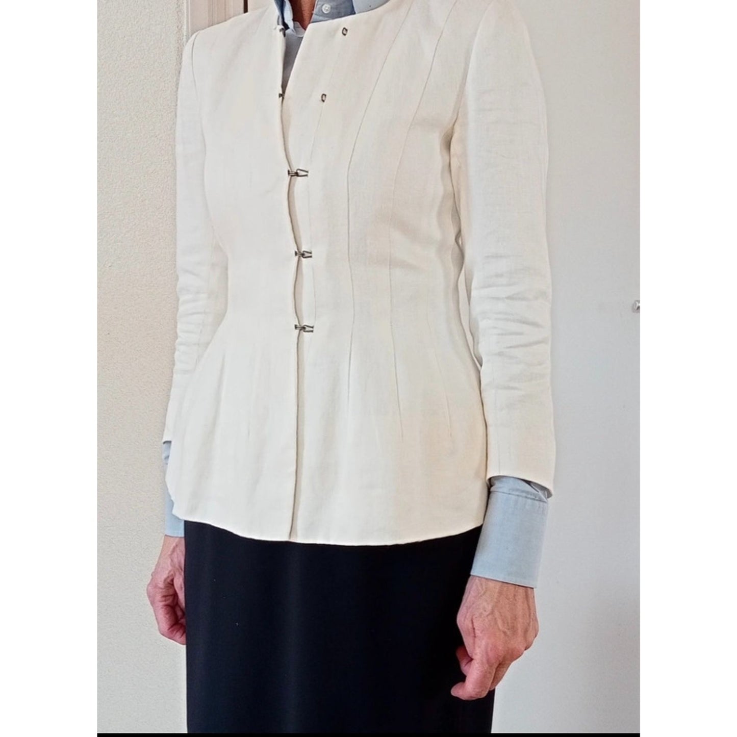 White Linen Blazer Jacket