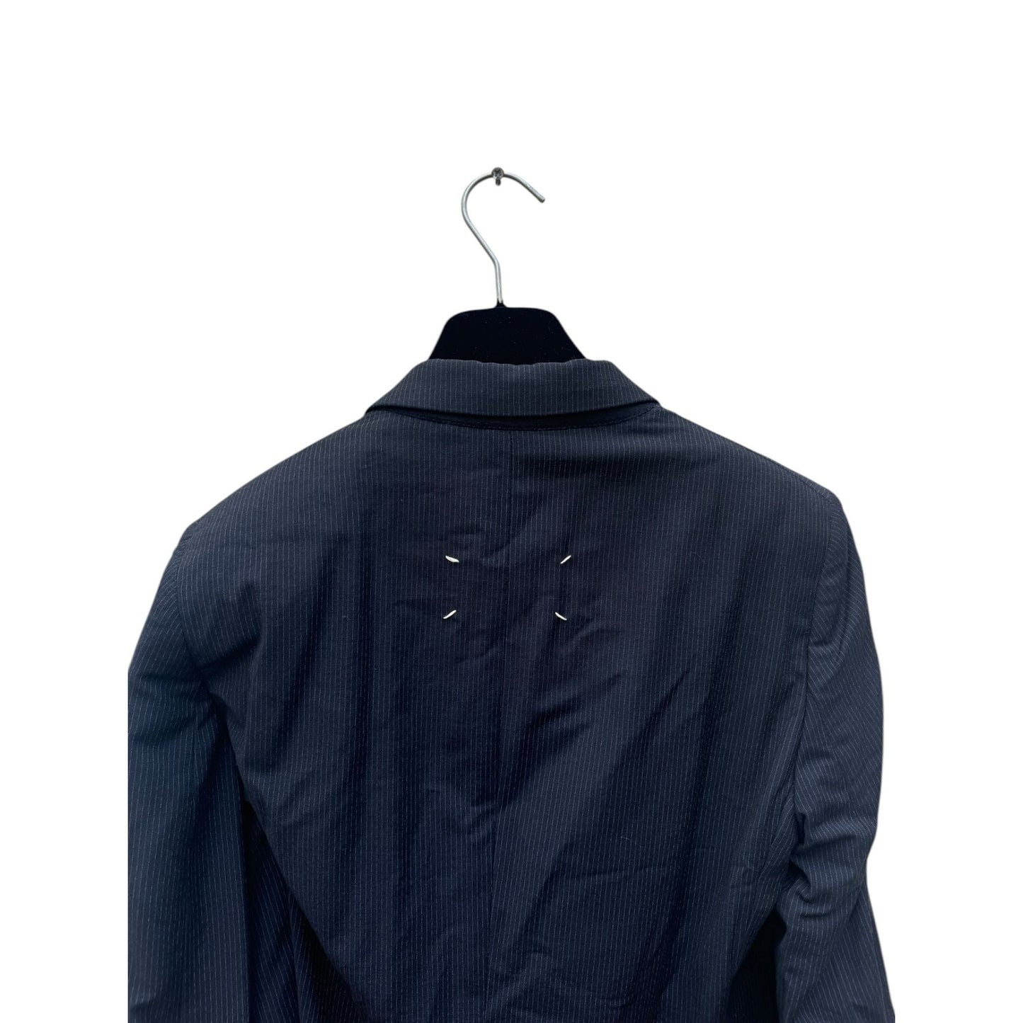 SS 2008 Navy Wool Striped Blazer Jacket