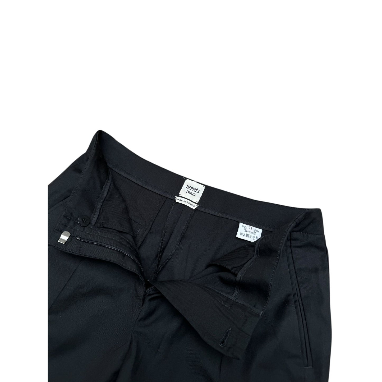 Black Virgin Wool Tailored Pants