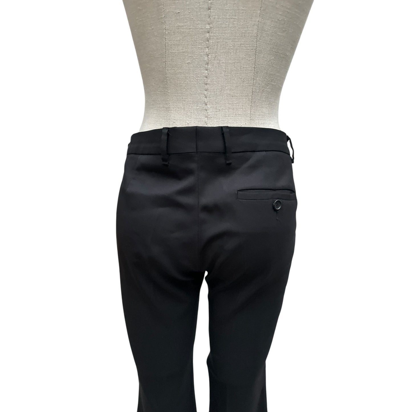 Grey Wool Low-Rise Flared Pants