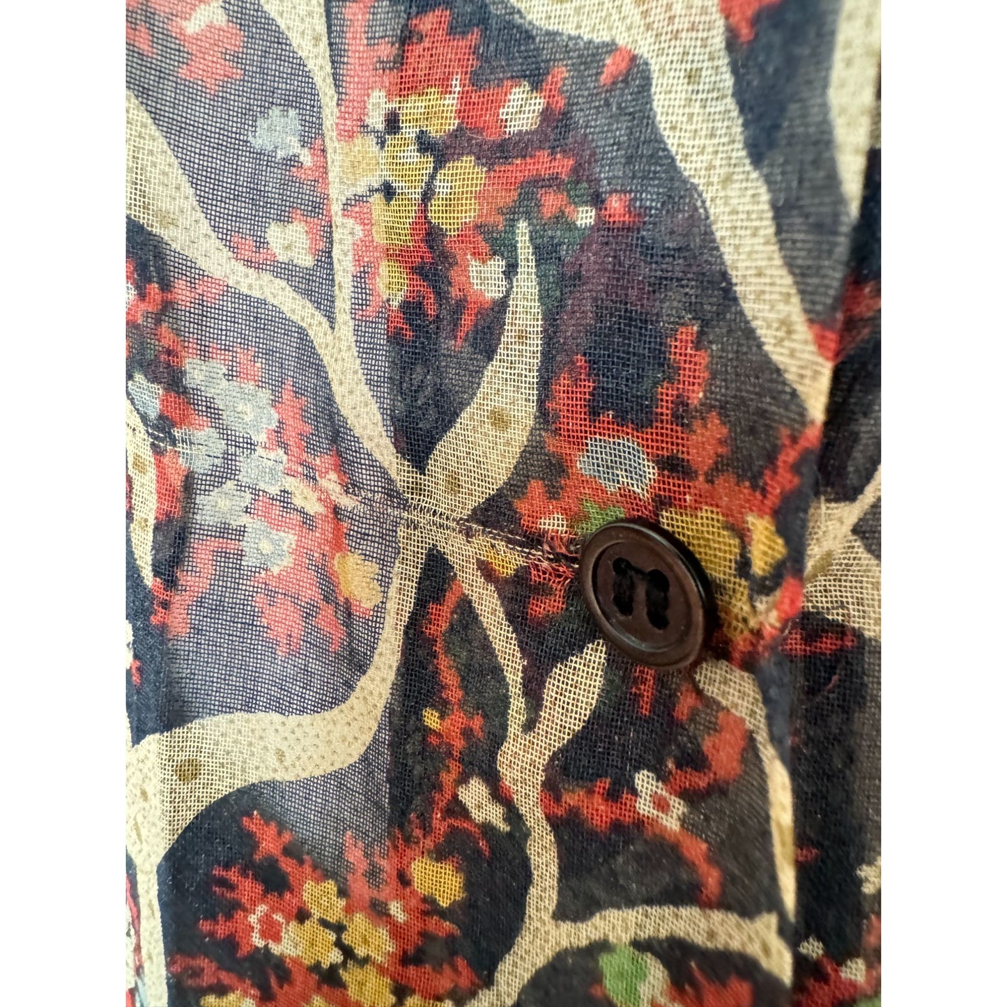 1970s Cotton Plant Print Top 