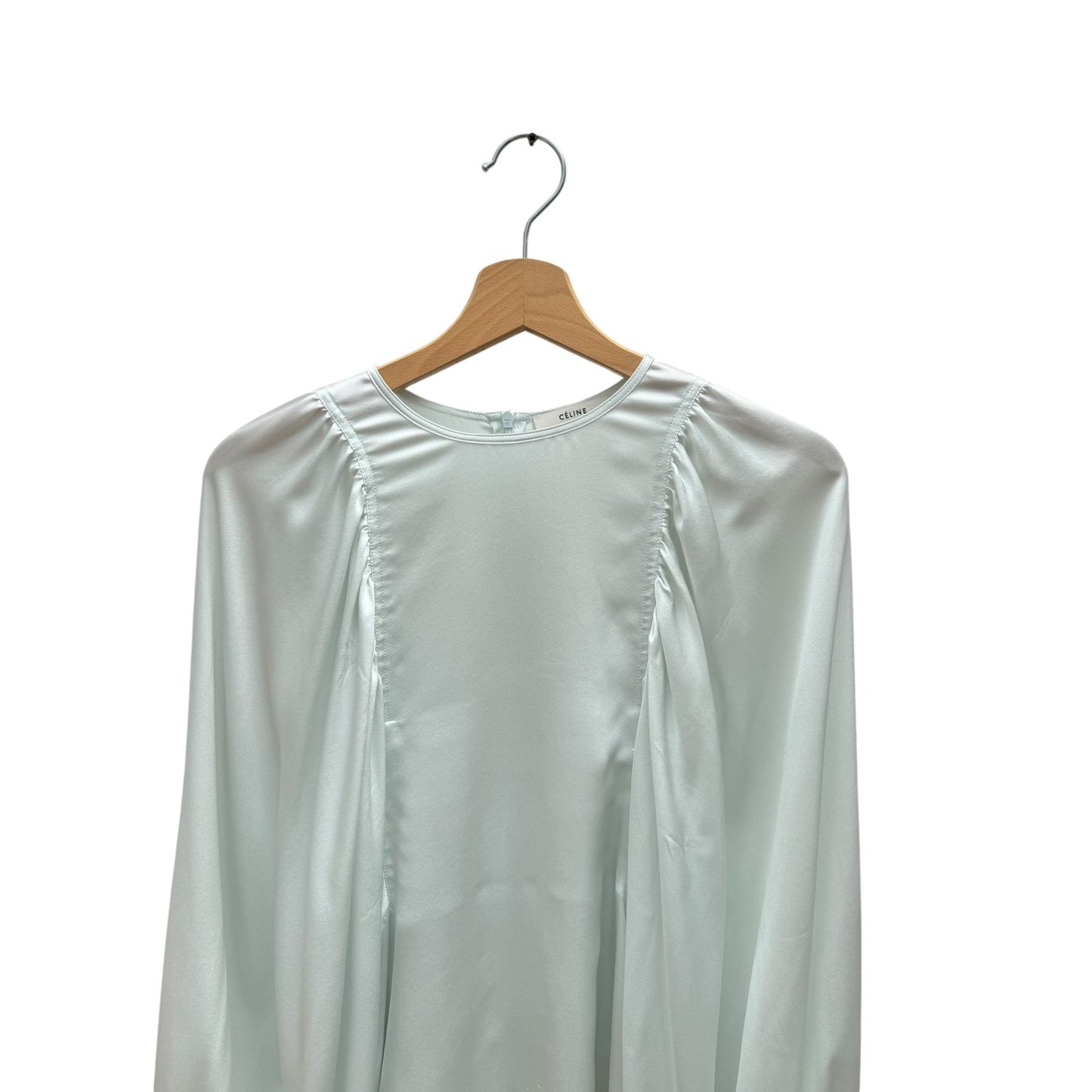 Phoebe Philo  Pale Blue Mulberry Silk Long-Sleeve Blouse 