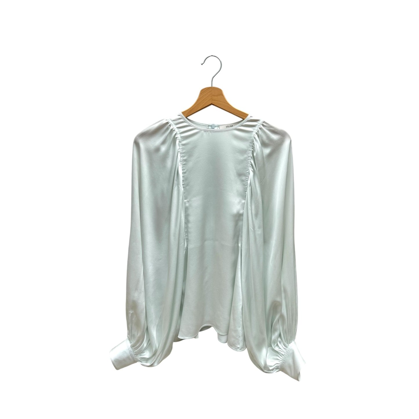 Phoebe Philo  Pale Blue Mulberry Silk Long-Sleeve Blouse 