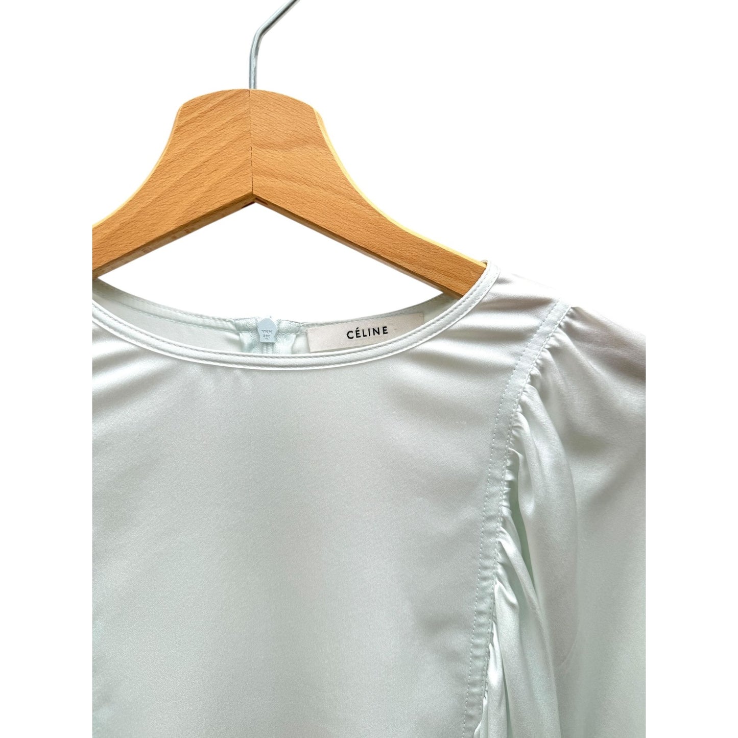 Phoebe Philo  Pale Blue Mulberry Silk Long-Sleeve Blouse 