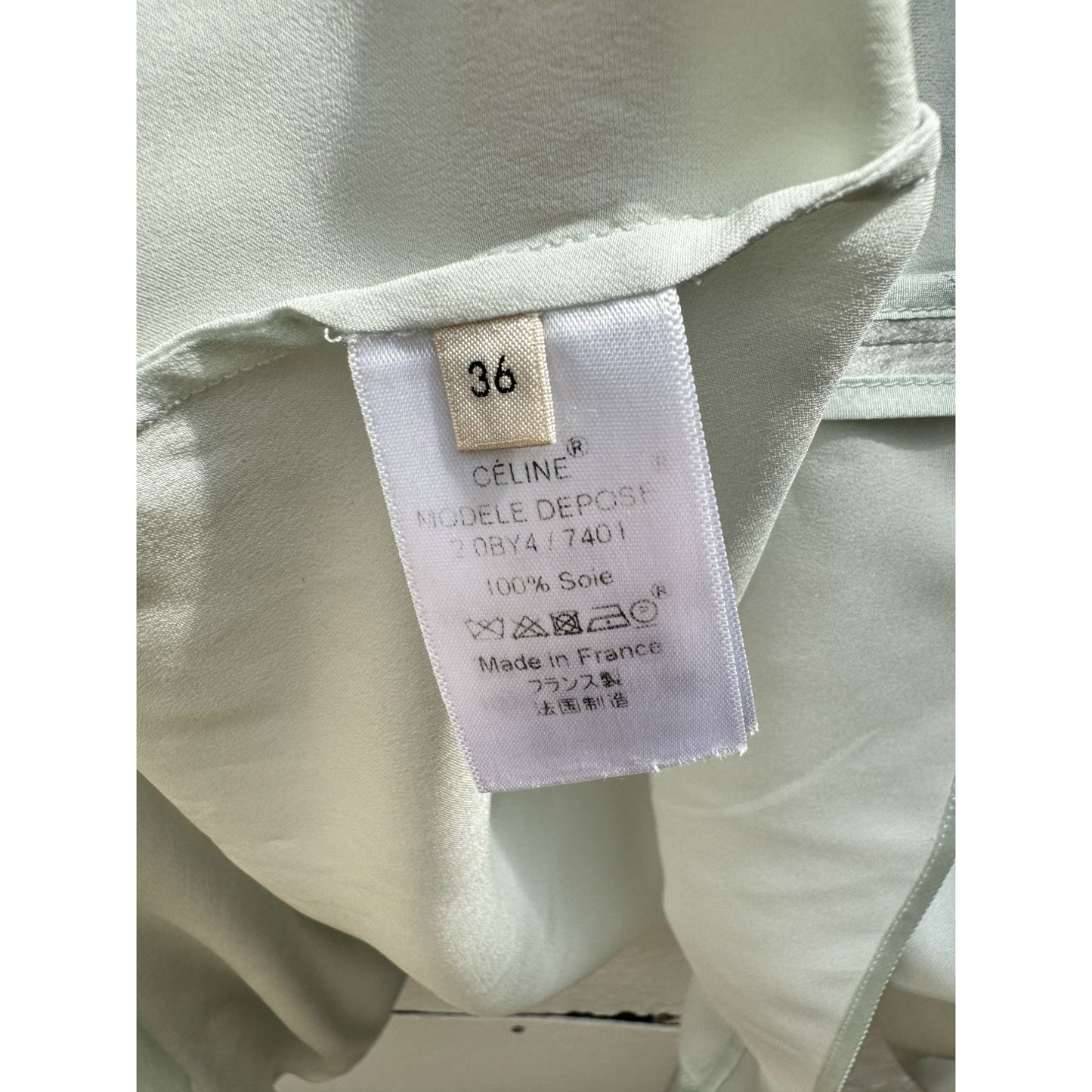 Phoebe Philo  Pale Blue Mulberry Silk Long-Sleeve Blouse 