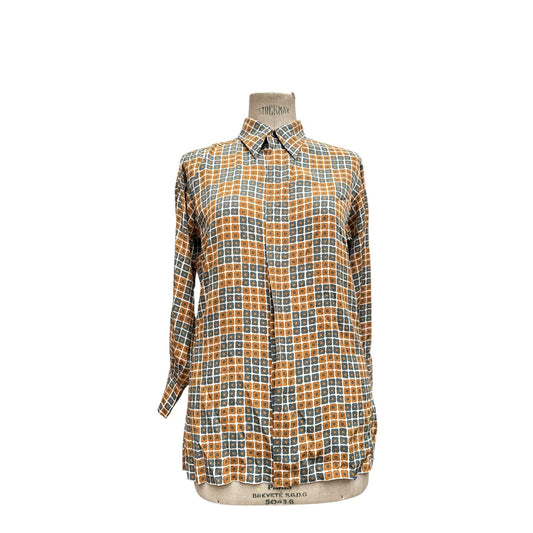 1970s Silk geometric shirt