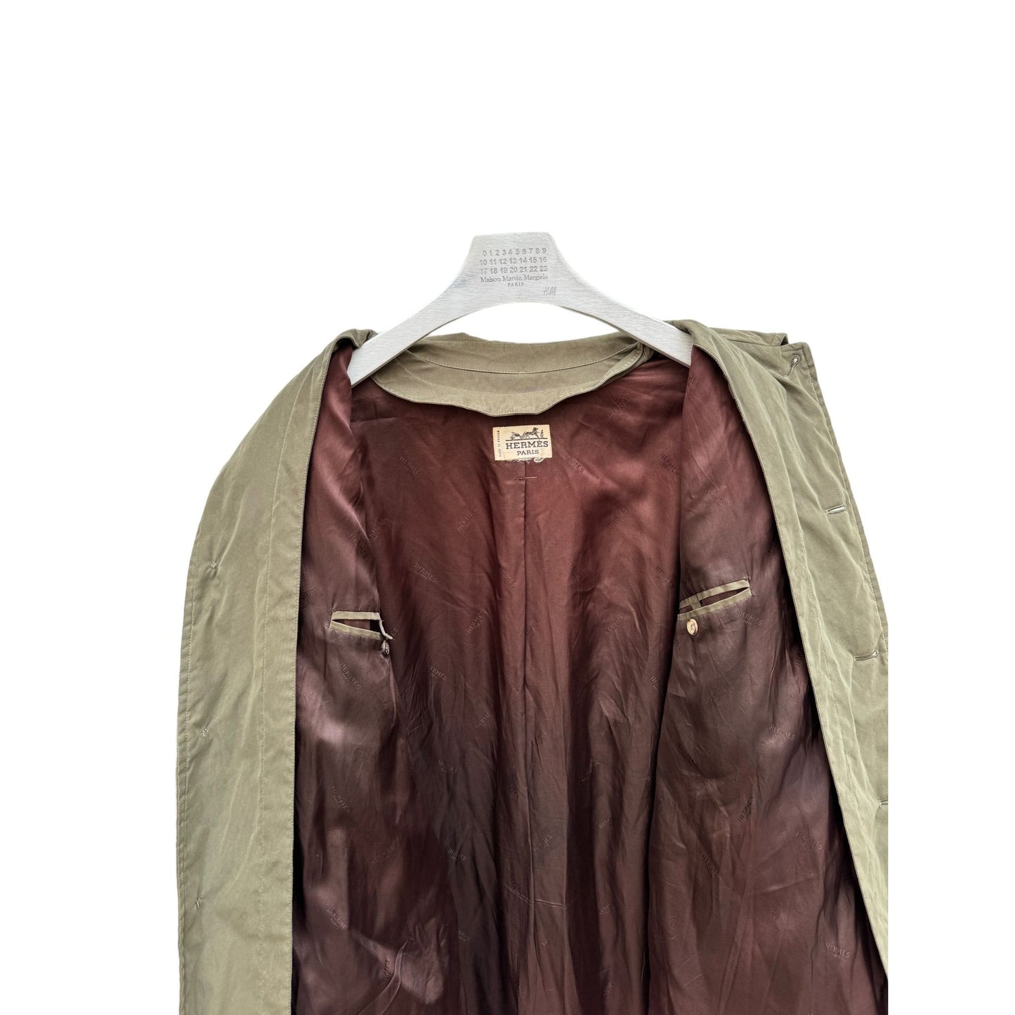 Khaki Quilted Jacket with Detachable Wool Lining