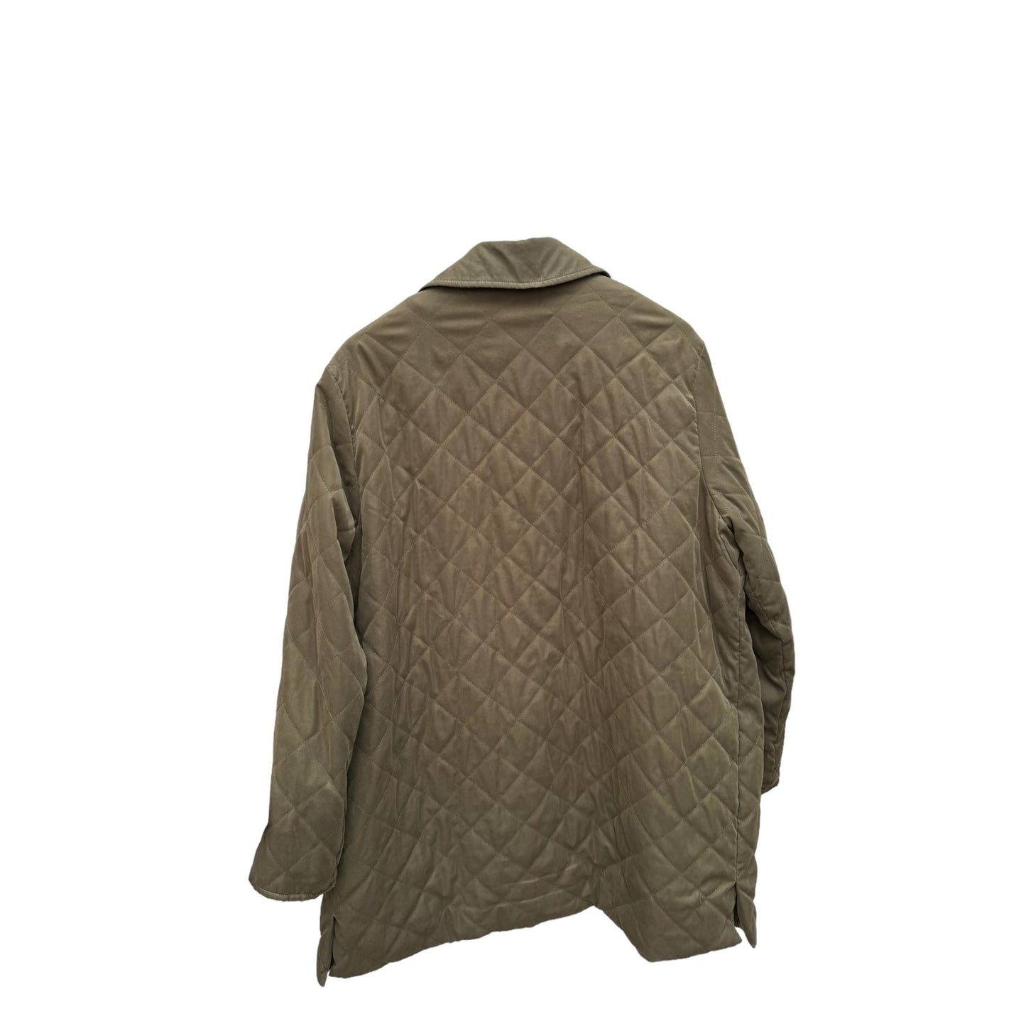 Khaki Quilted Jacket with Detachable Wool Lining