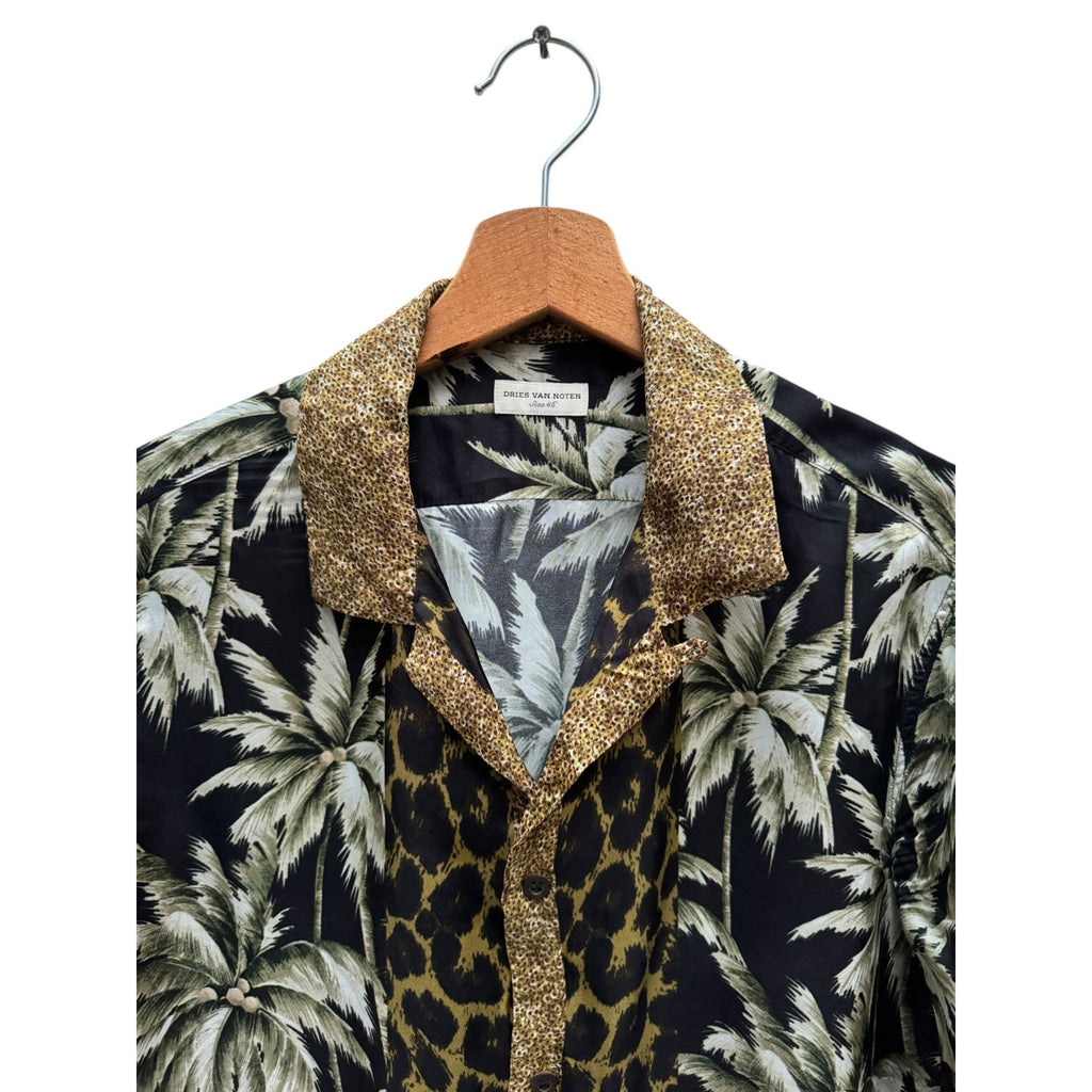 Carlton Viscose Floral Leopard Fusion Shirt