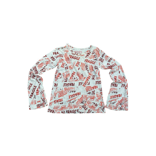 White Red Fragile Long sleeves Size XS