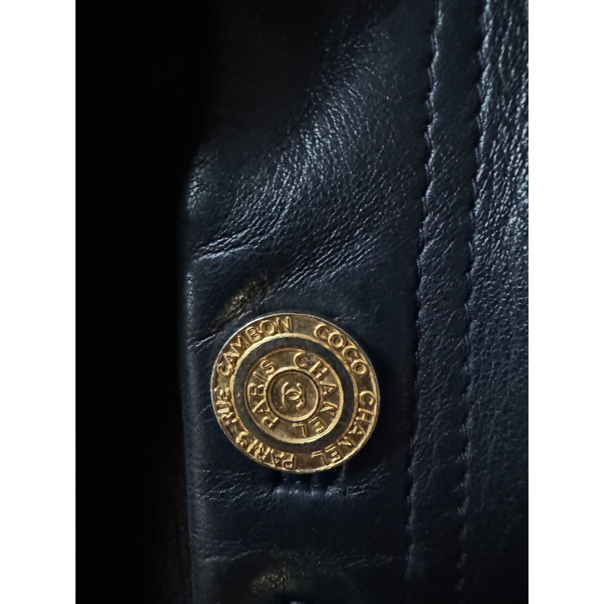 Spring Summer 1986 Runway Dark Navy Lambskin Leather Jacket