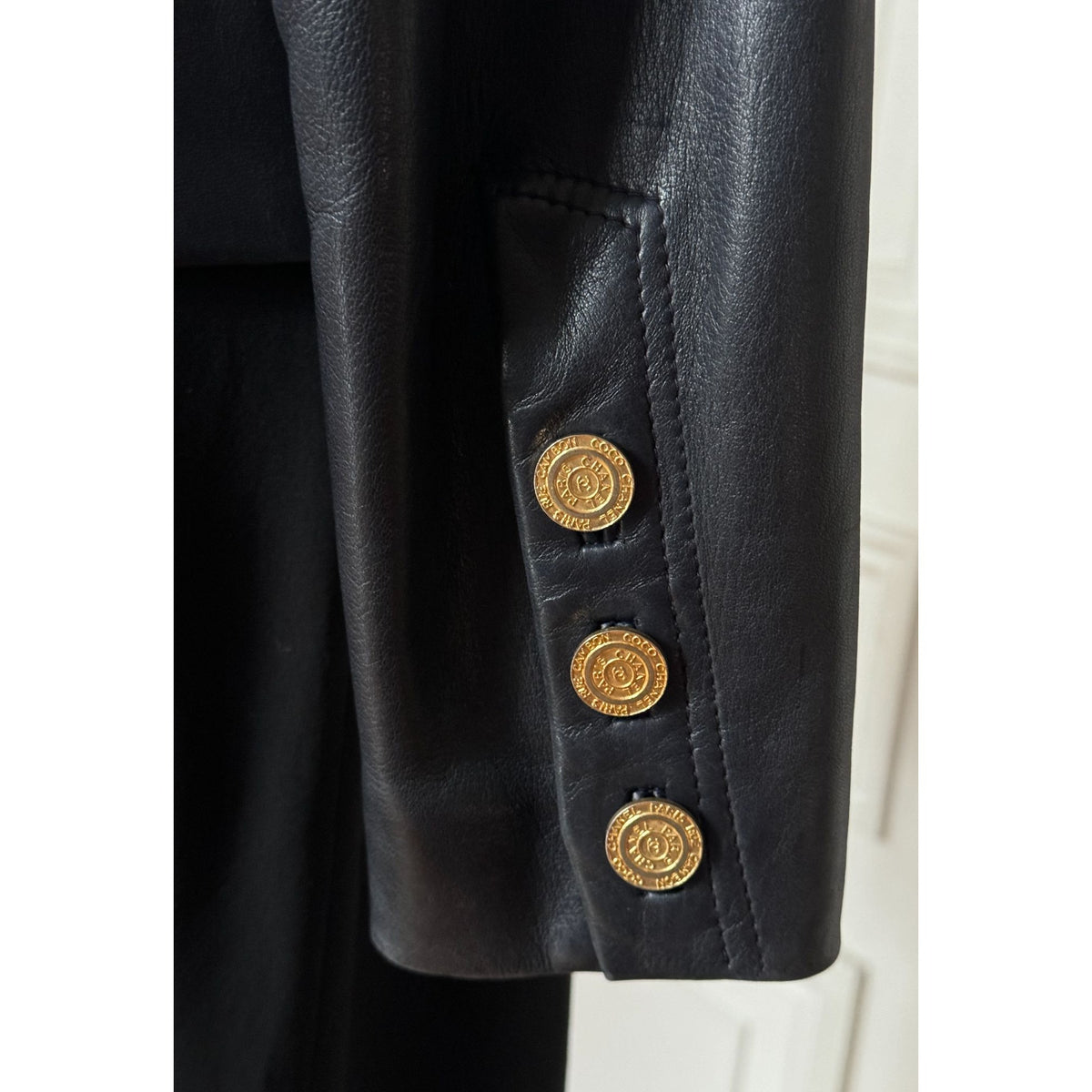 Spring Summer 1986 Runway Dark Navy Lambskin Leather Jacket