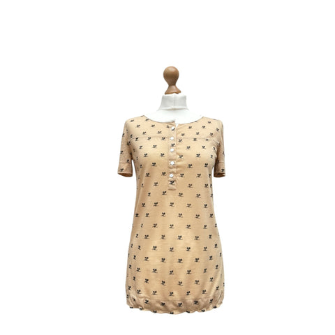 1970s Beige Courreges logo t-shirt