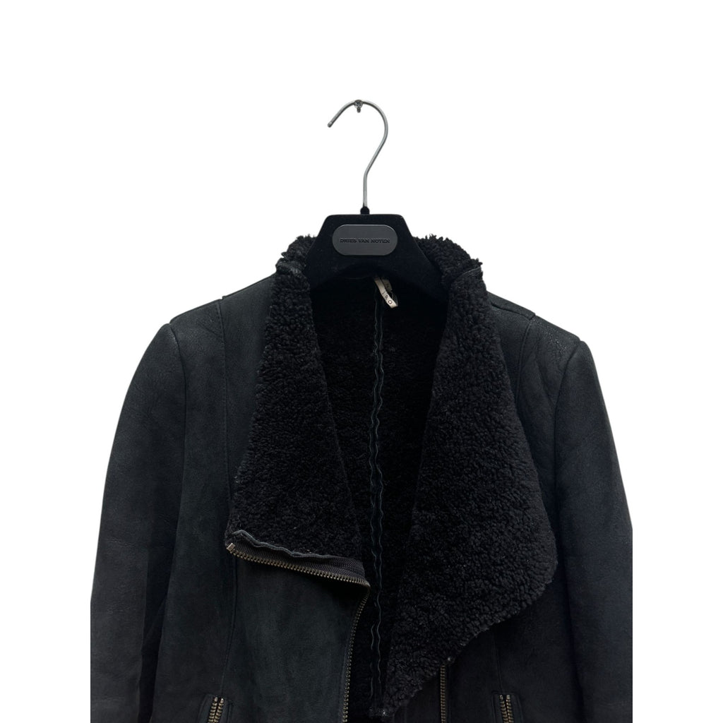 Black Shearling Leather Jacket