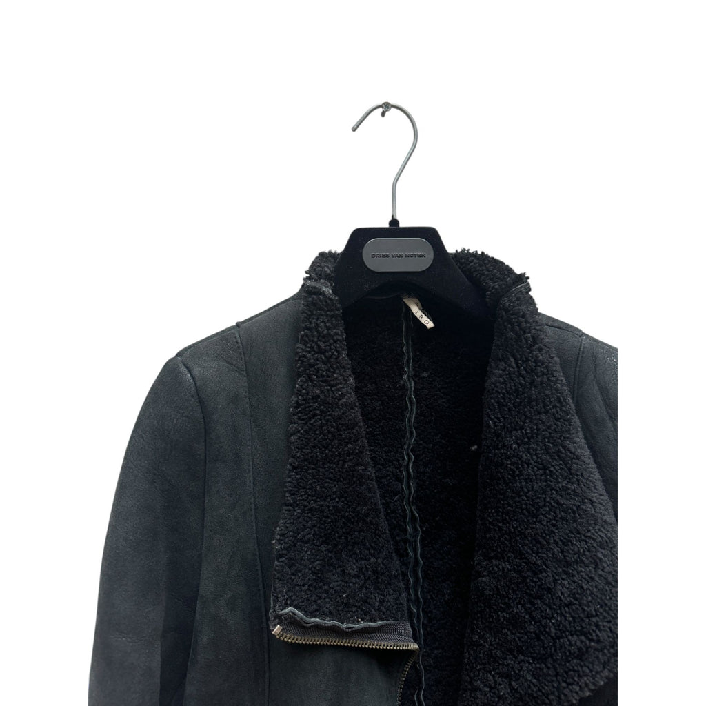 Black Shearling Leather Jacket