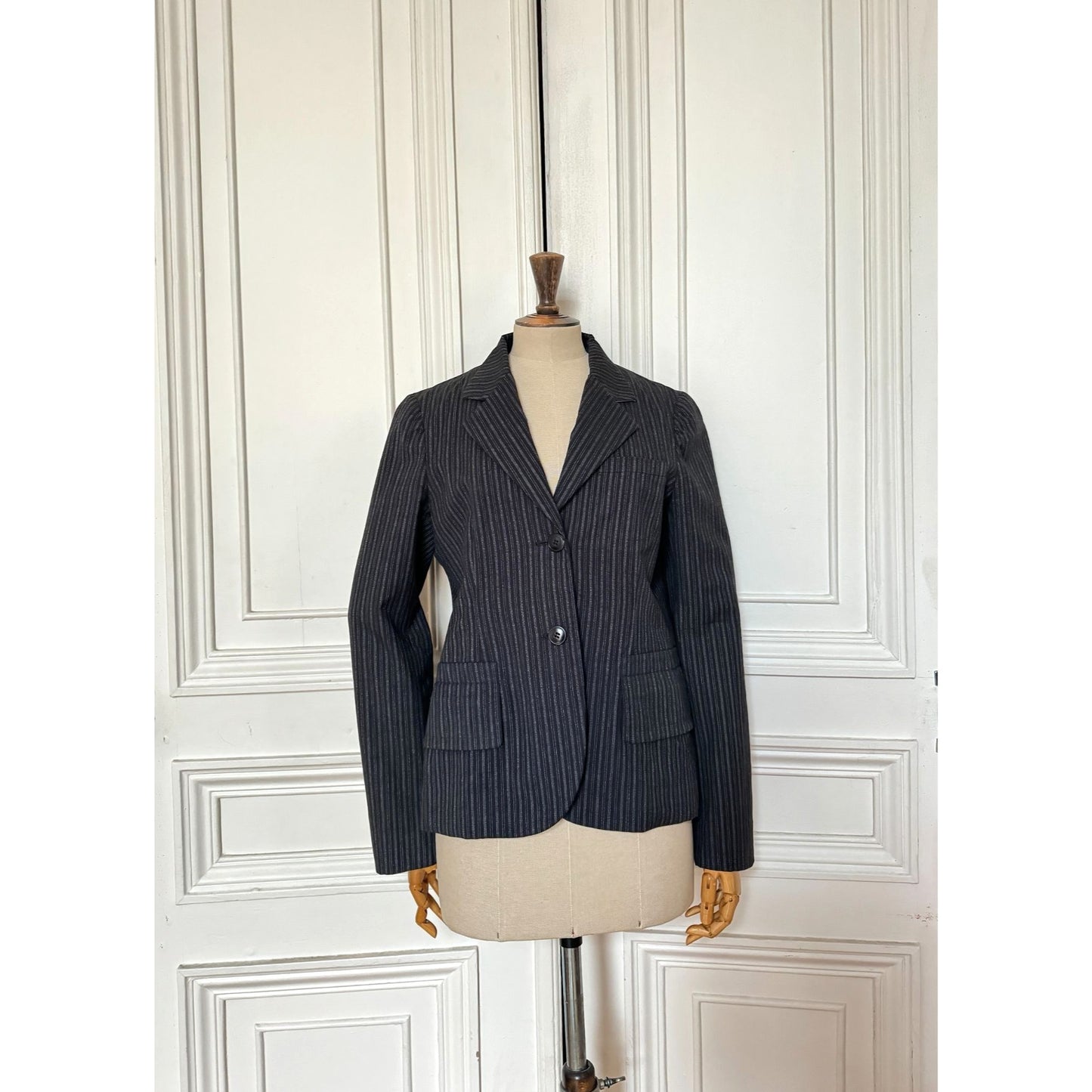 Grey Wool Pinstripe Jacket
