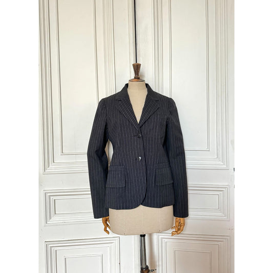 Grey Wool Pinstripe Jacket