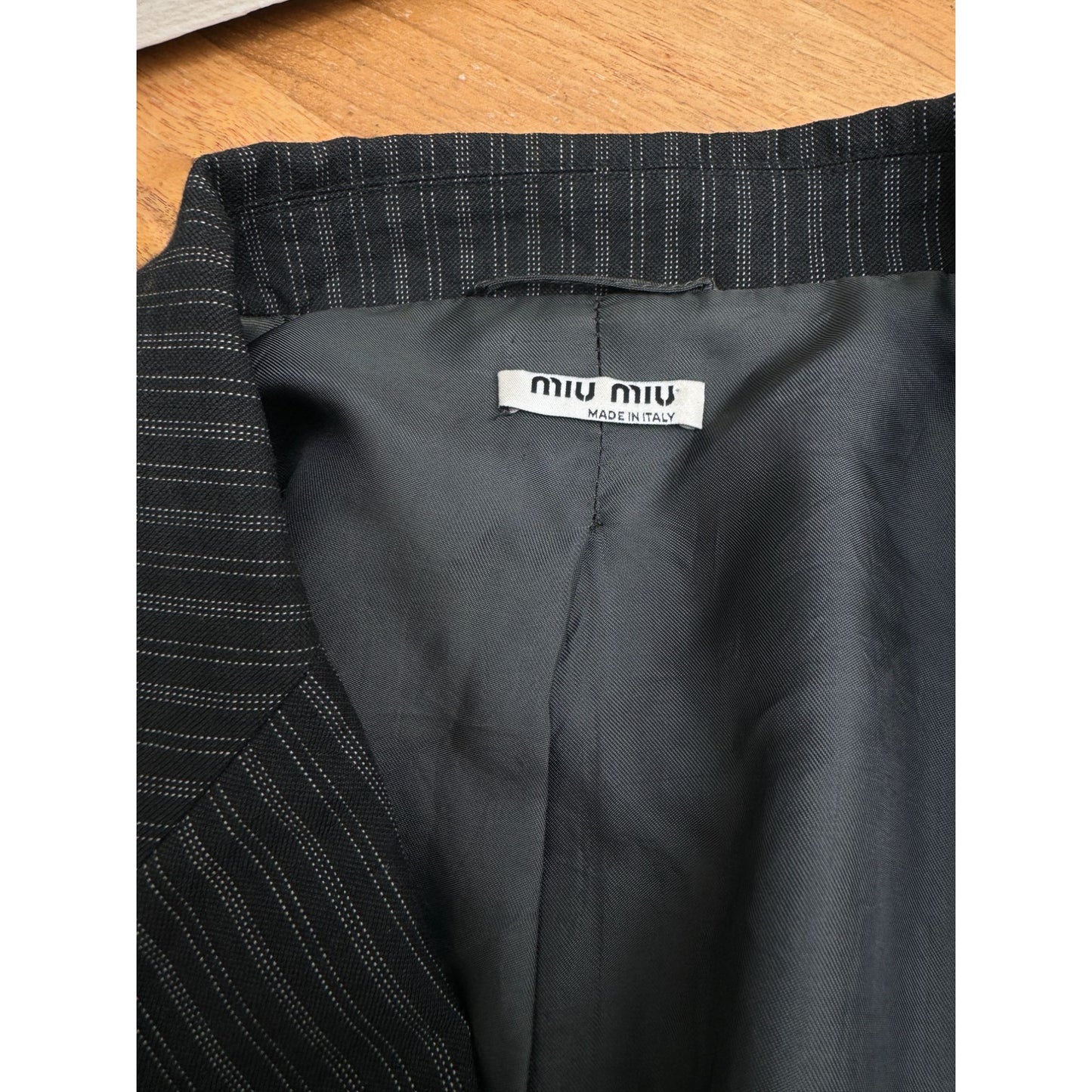 Grey Wool Pinstripe Jacket