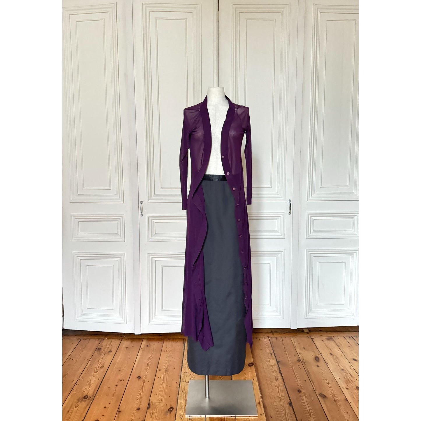 Maille Vintage Purple Mesh Long Cardigan / Dress 
