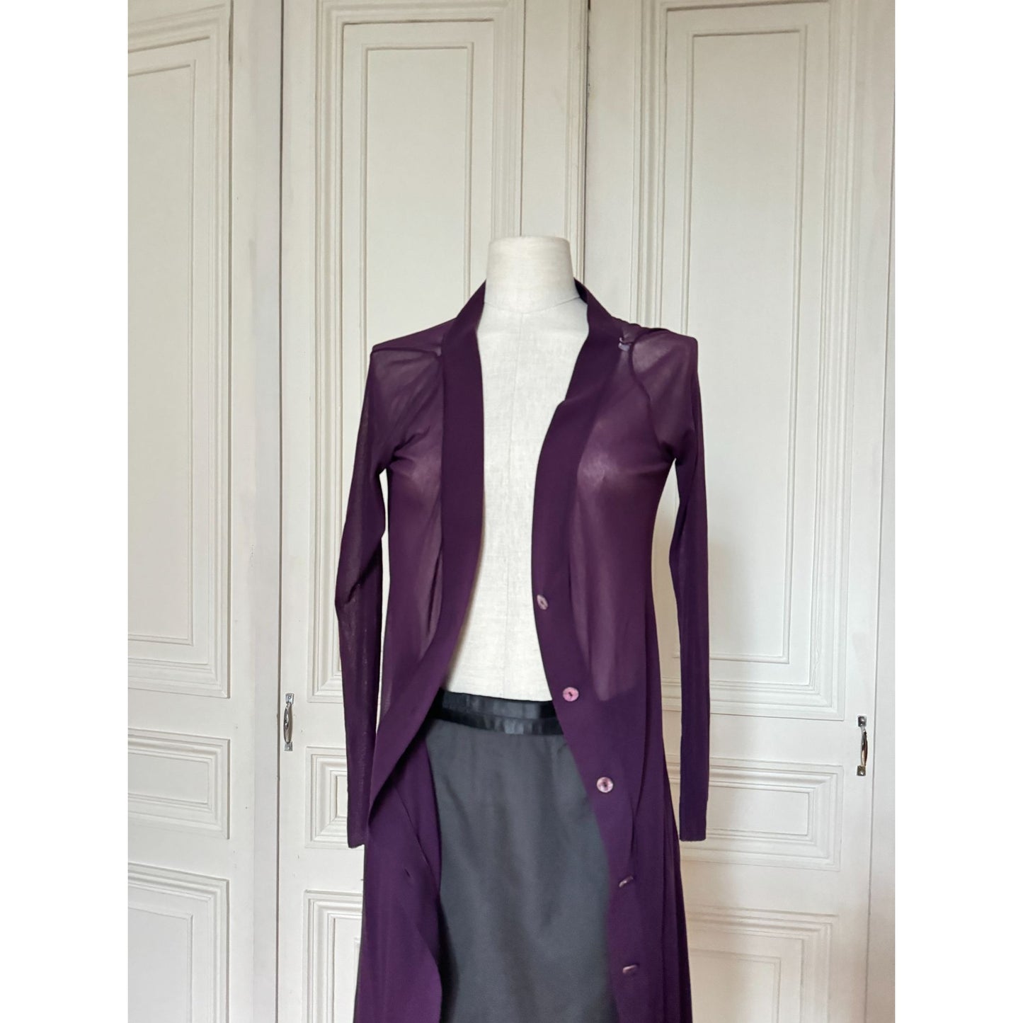 Maille Vintage Purple Mesh Long Cardigan / Dress 