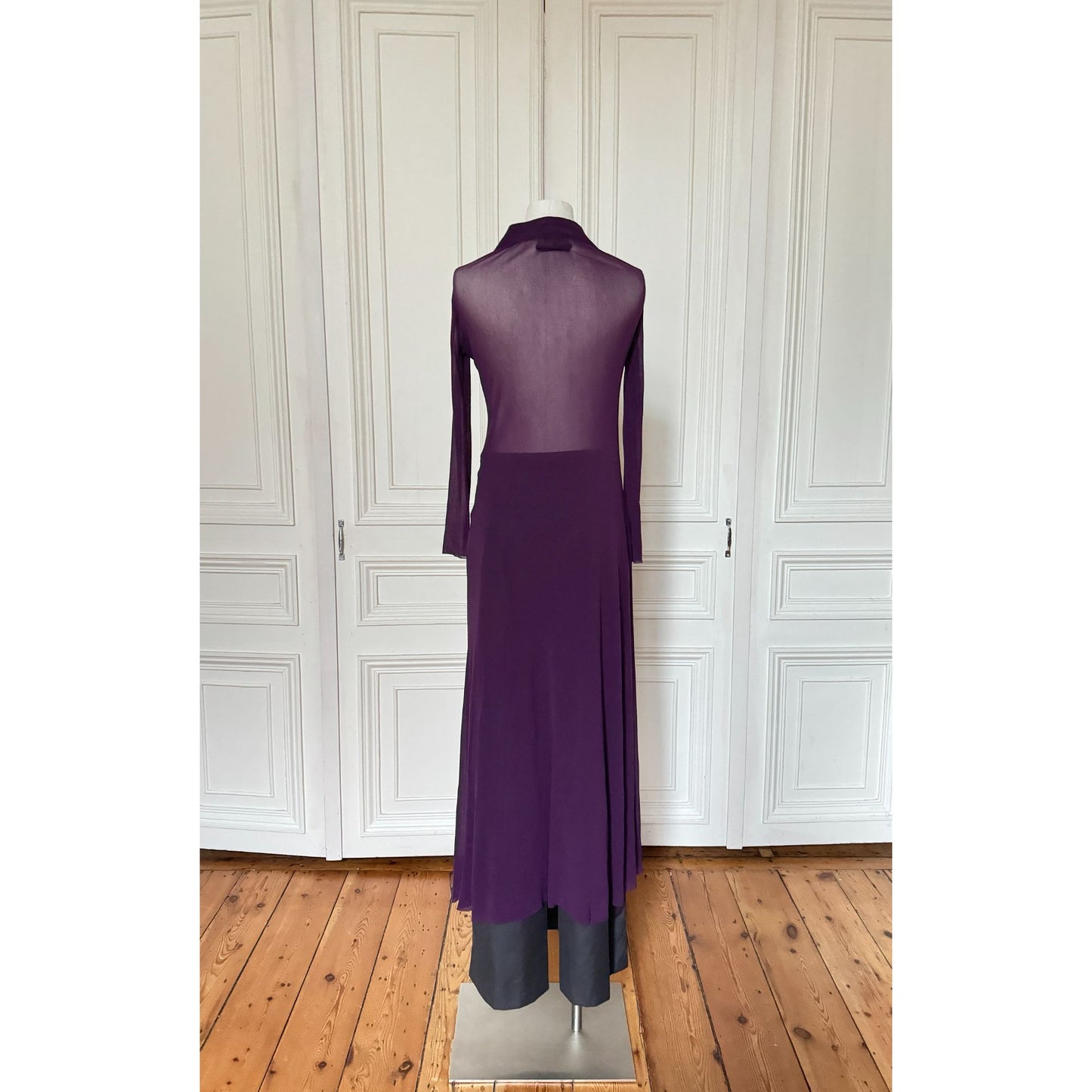 Maille Vintage Purple Mesh Long Cardigan / Dress 