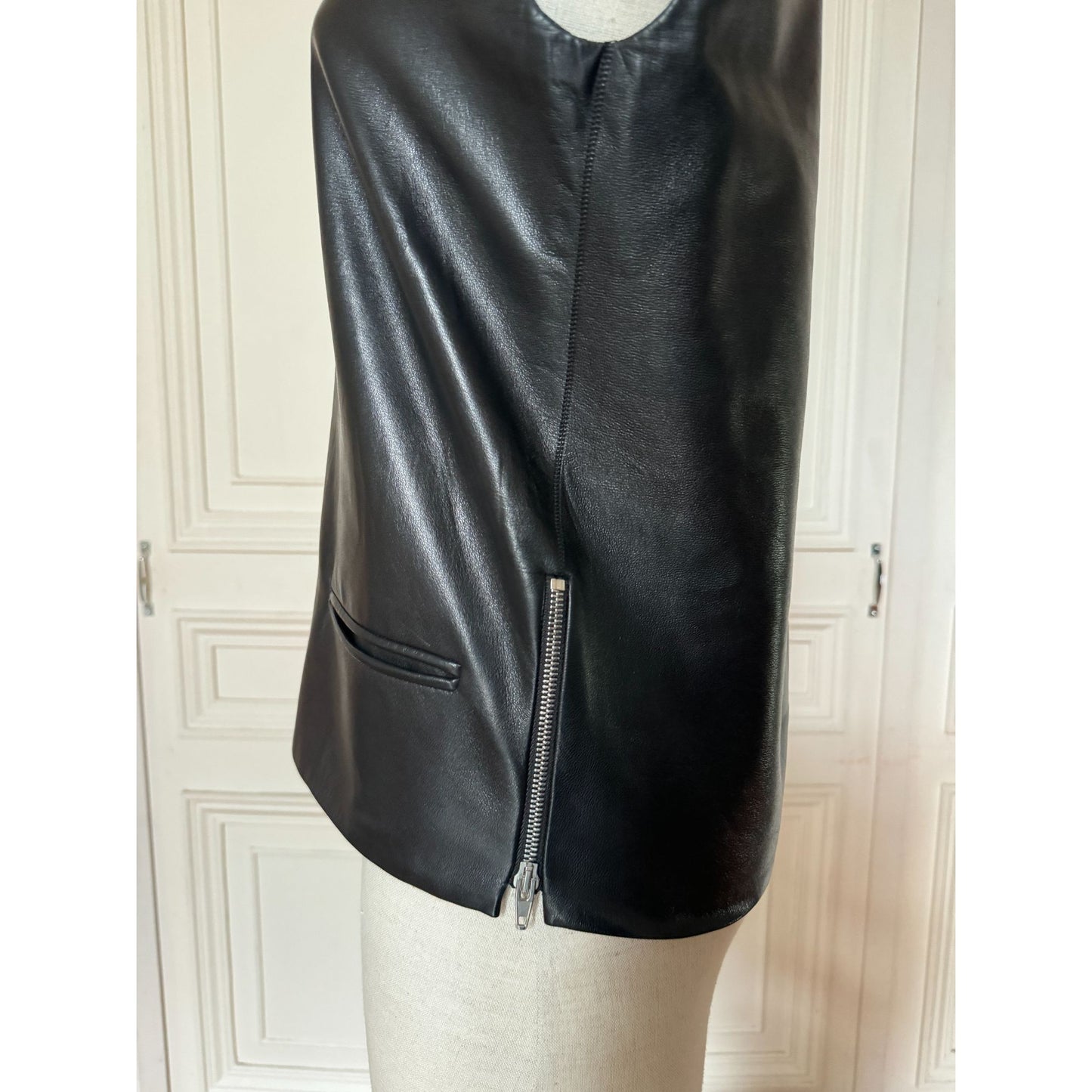 Phoebe Philo Black Lambskin Leather Vest