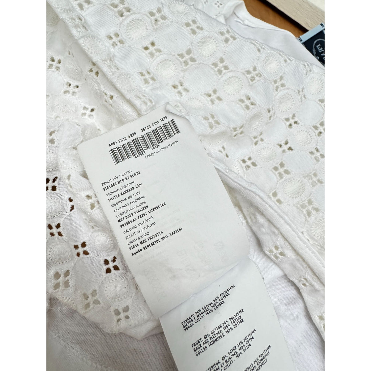 2012 White Broderie Anglaise Cotton T-Shirt