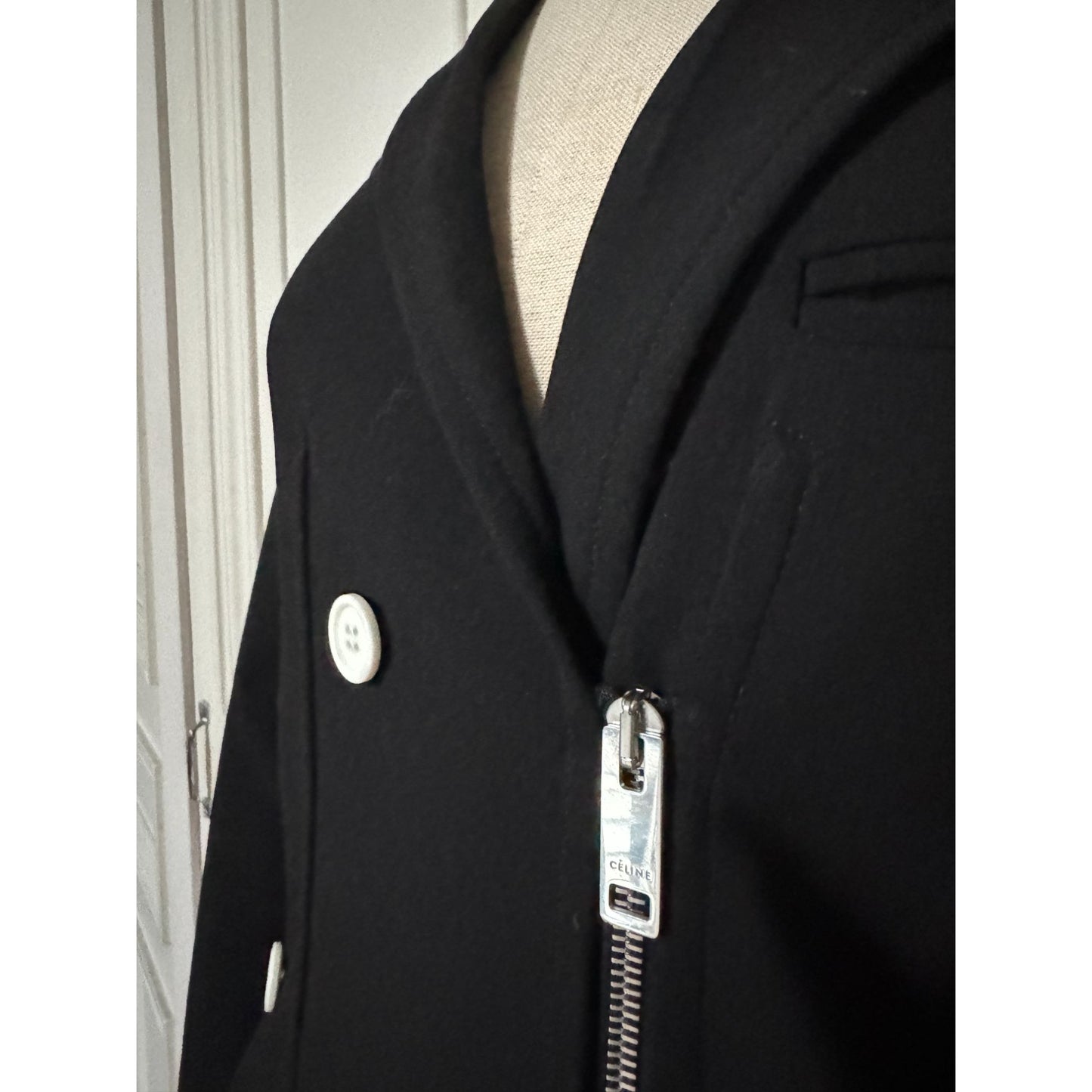 SS 2016 Black Wool Blazer Jacket