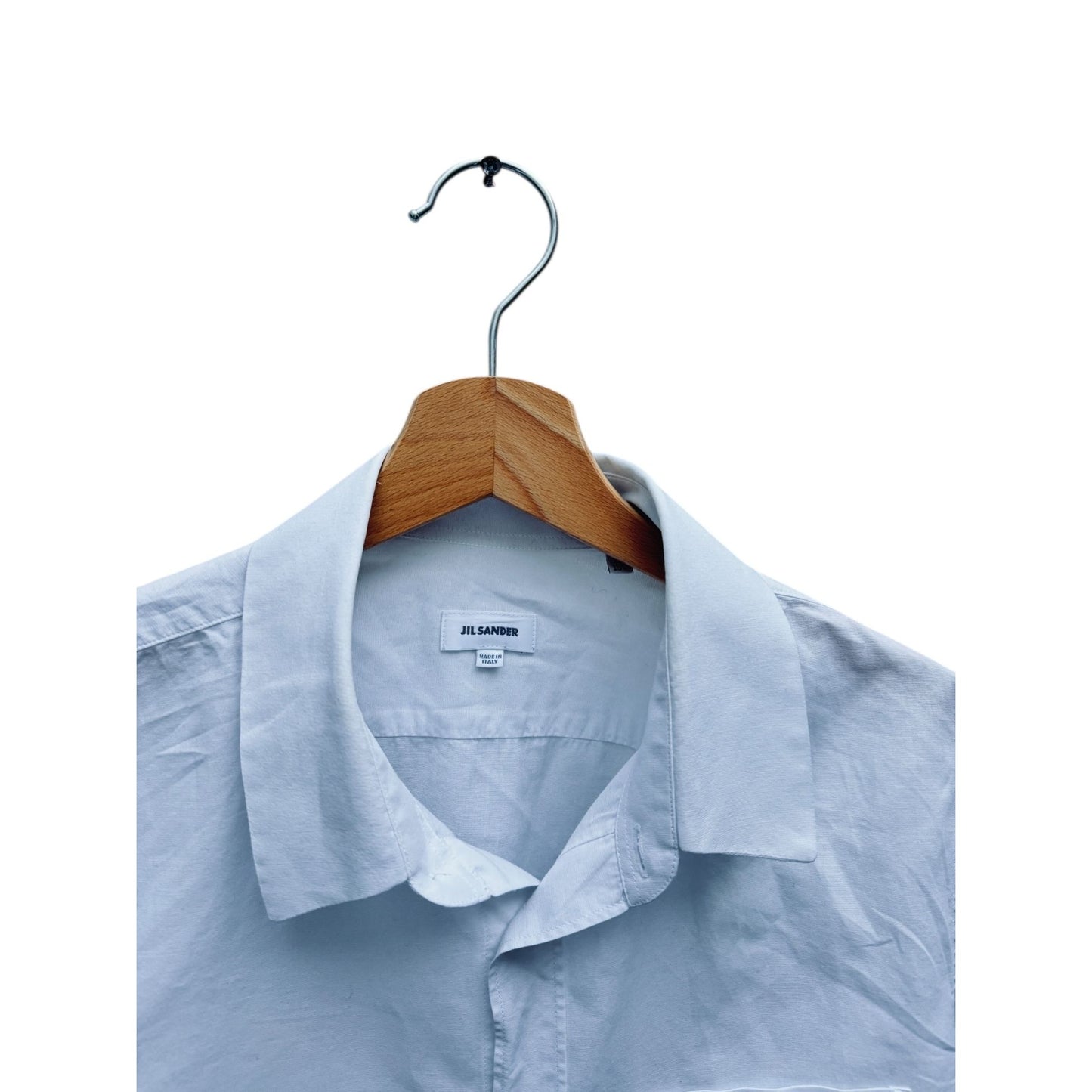 White Cotton Cropped Shirt 