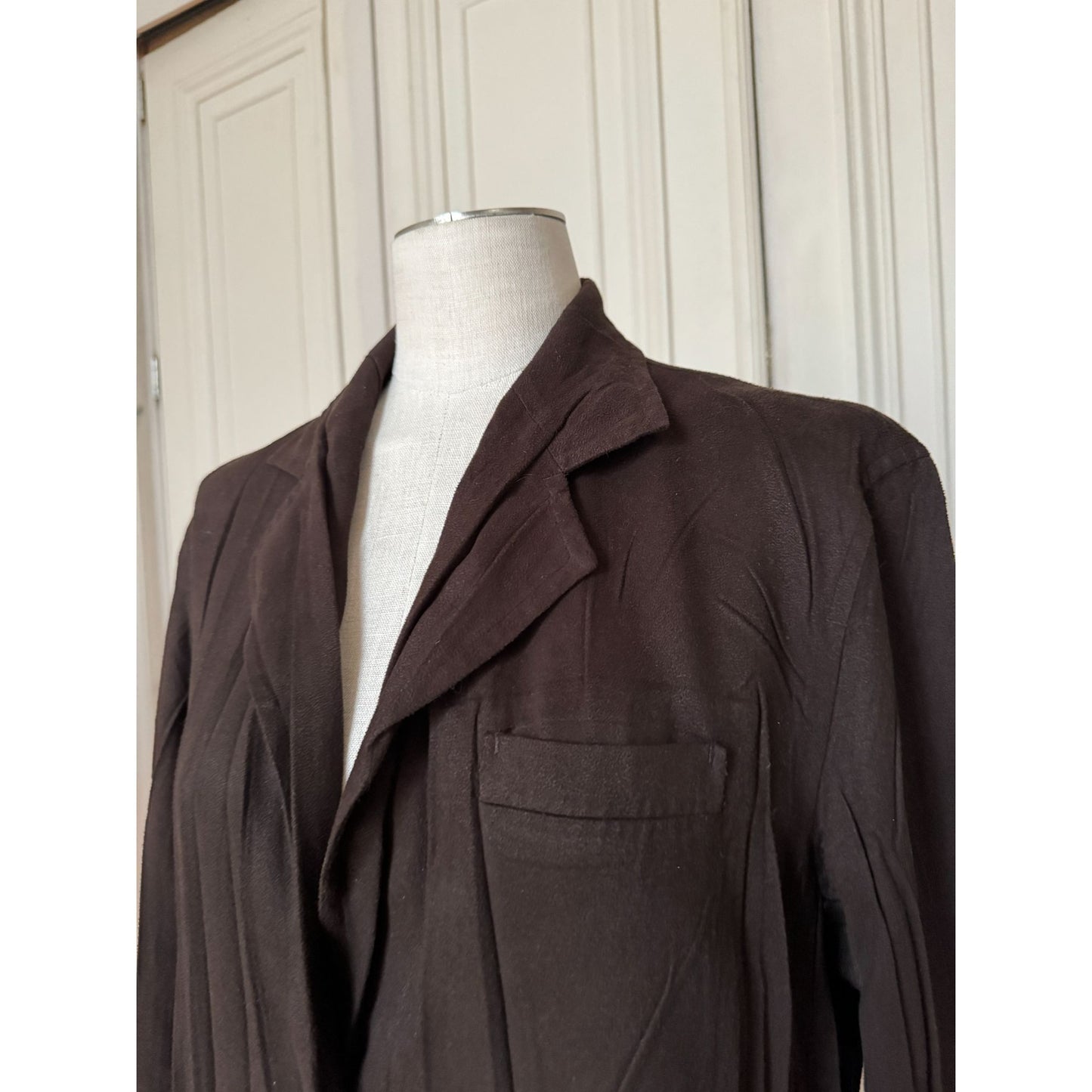 1990s Brown Moleskin Pants Suit