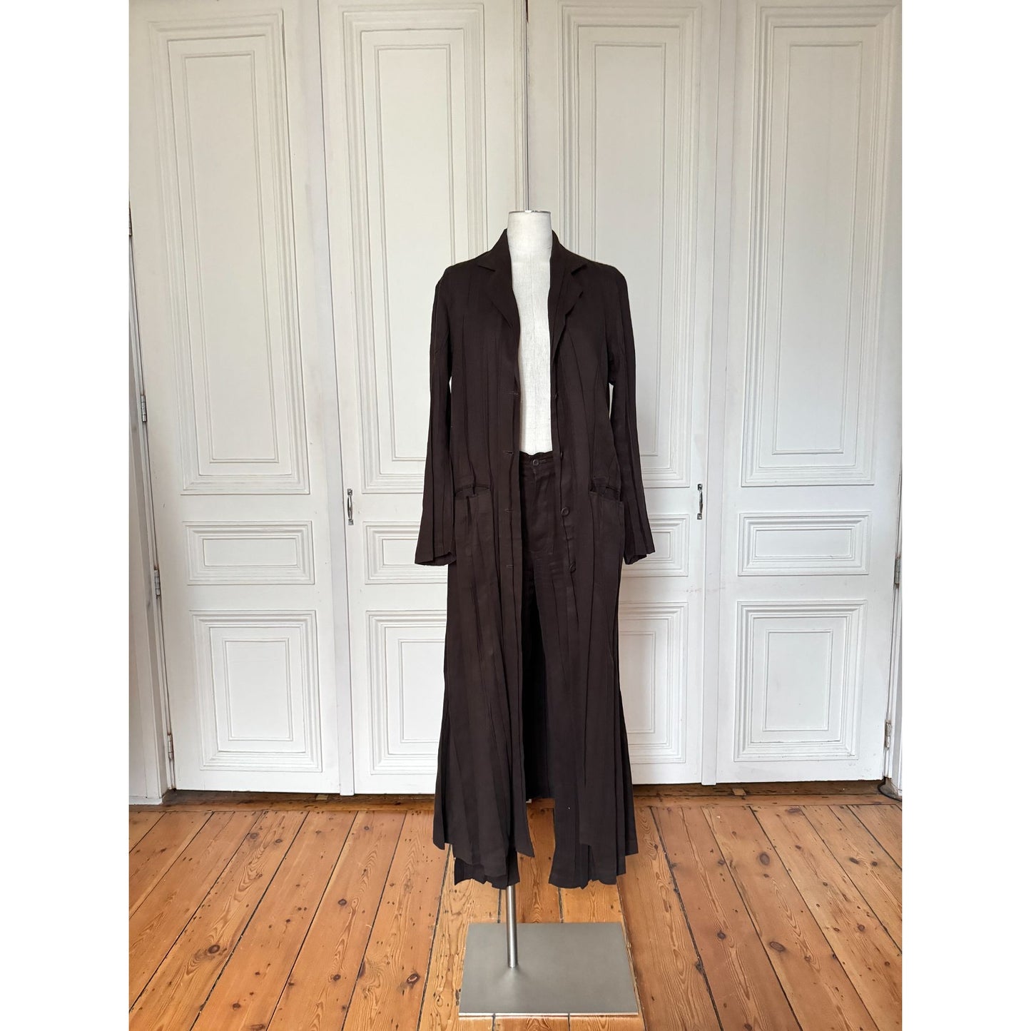 1990s Brown Moleskin Pants Suit