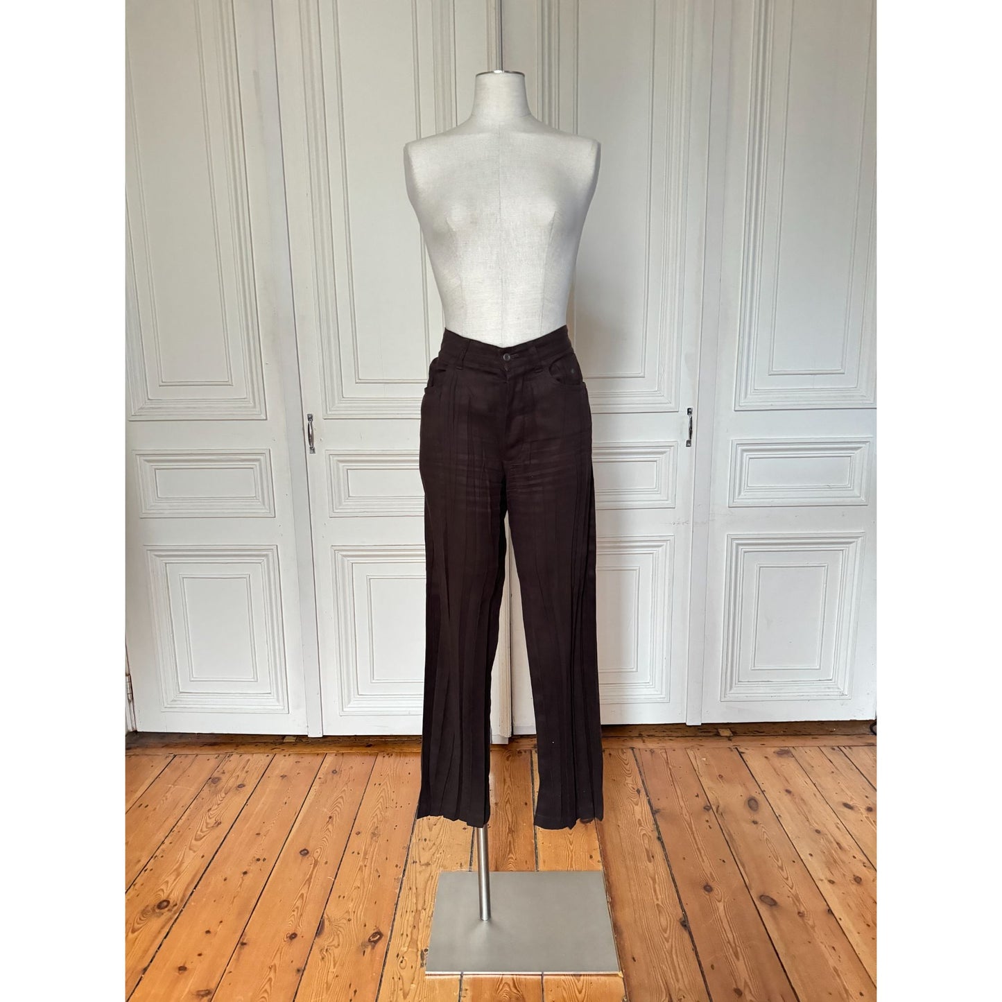 1990s Brown Moleskin Pants Suit