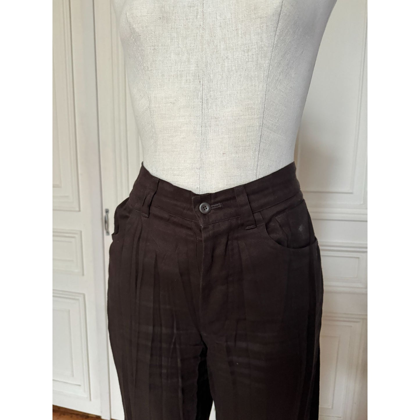 1990s Brown Moleskin Pants Suit