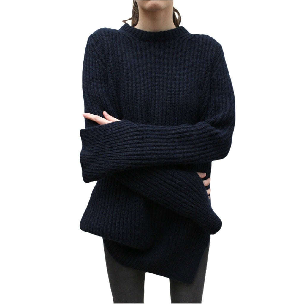 Phoebe Philo Navy Cashmere Twisted Sweater