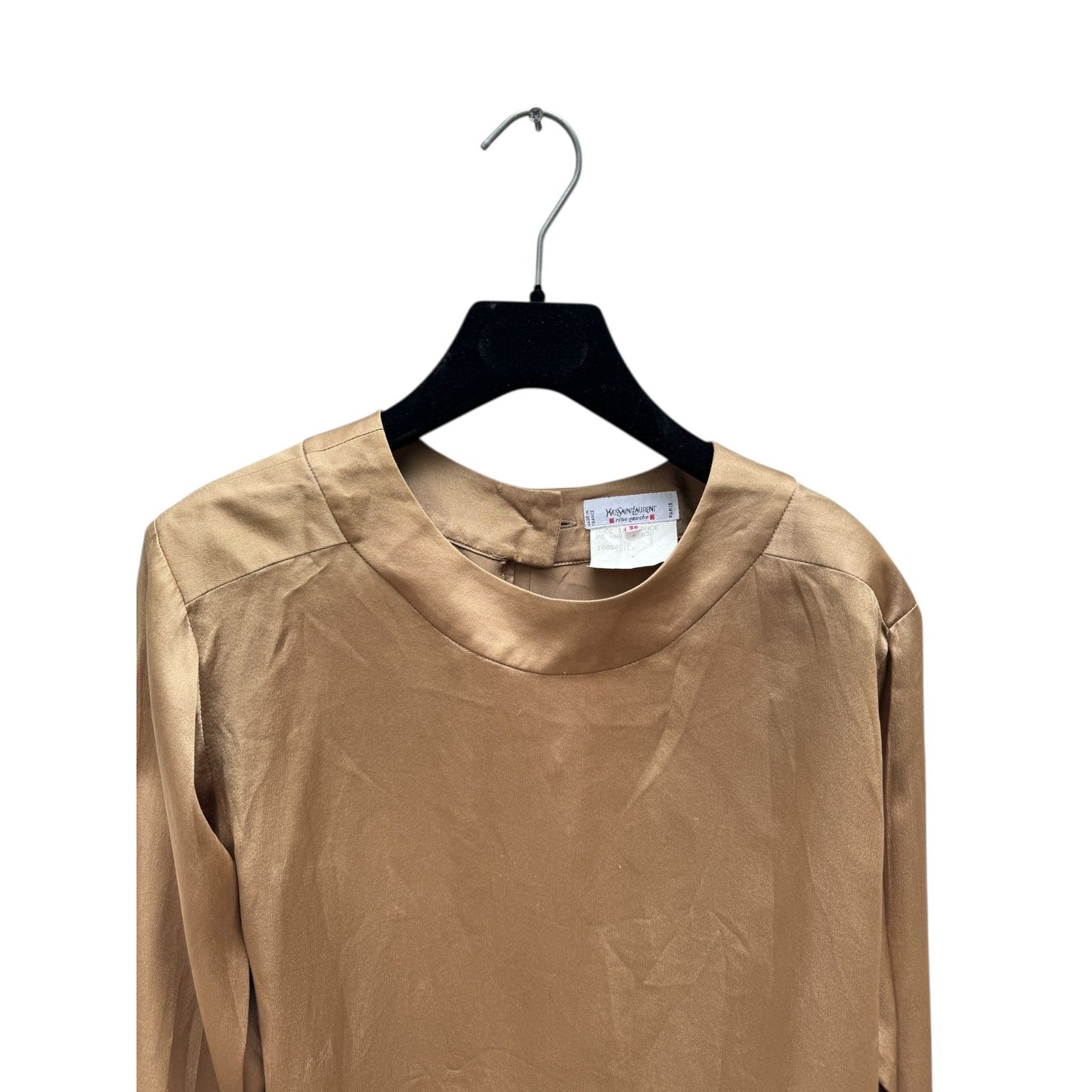 Gold Silk Long-Sleeve Top