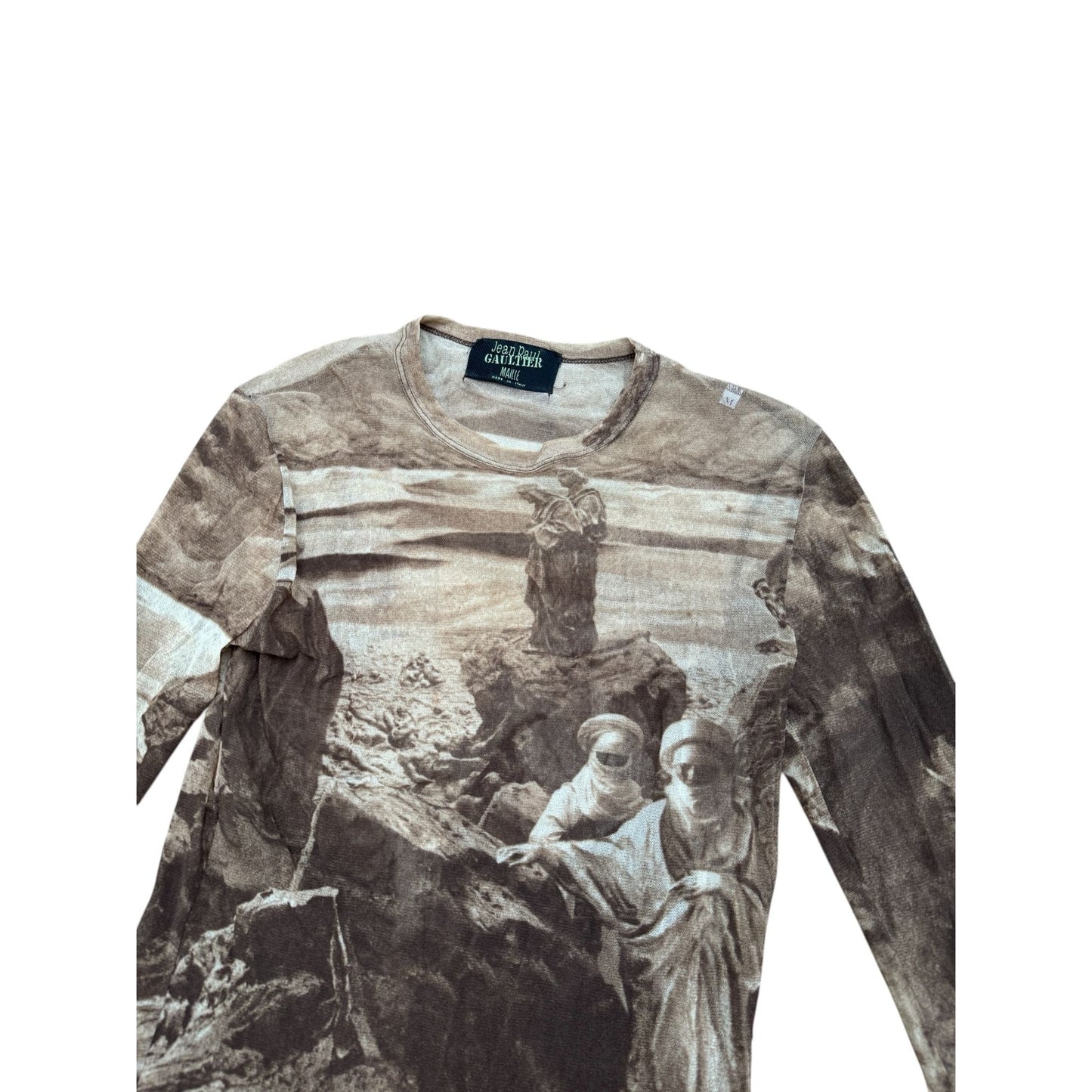 Vintage Bedouin Print Mesh Longsleeve