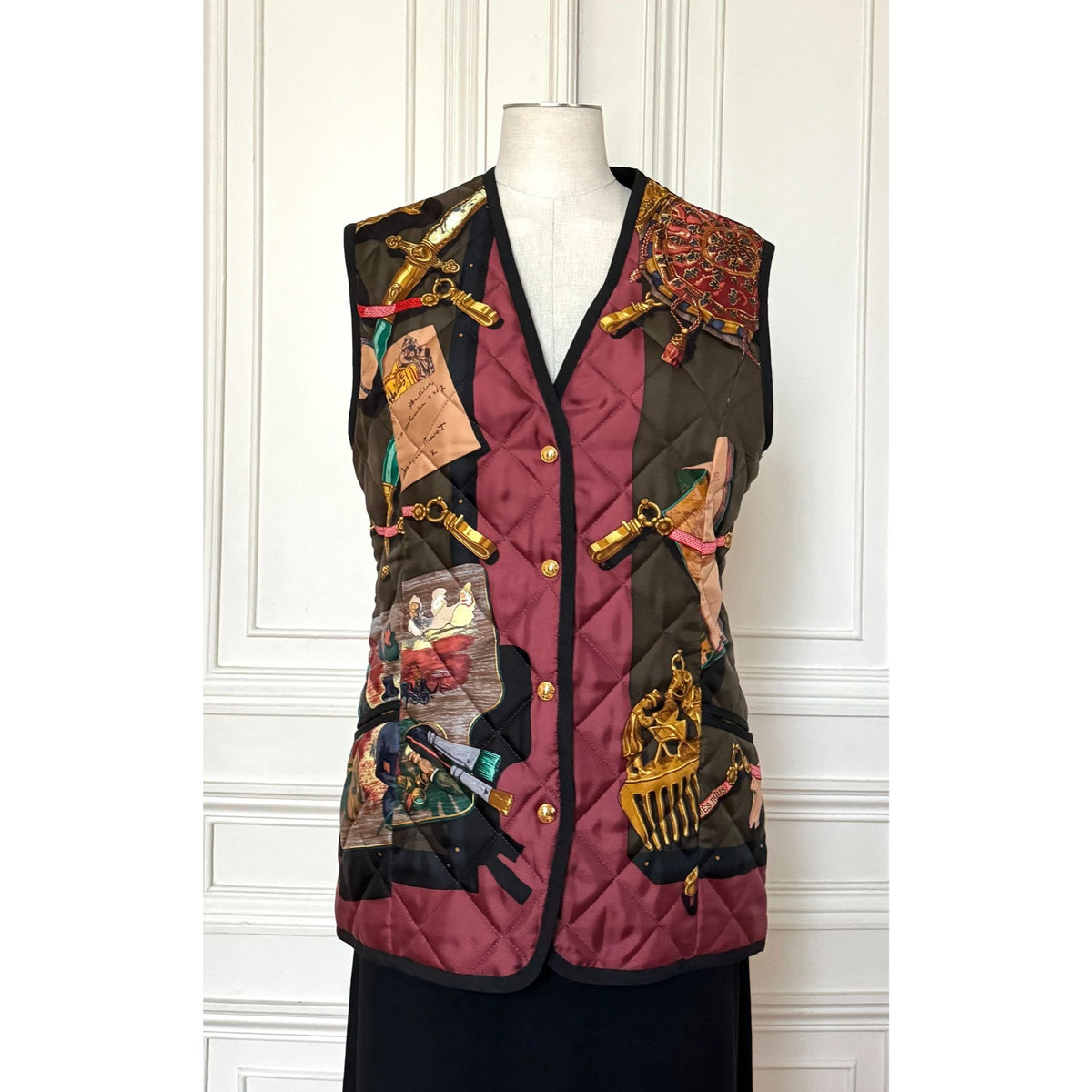 Reversible Printed Silk Quilted Vest
