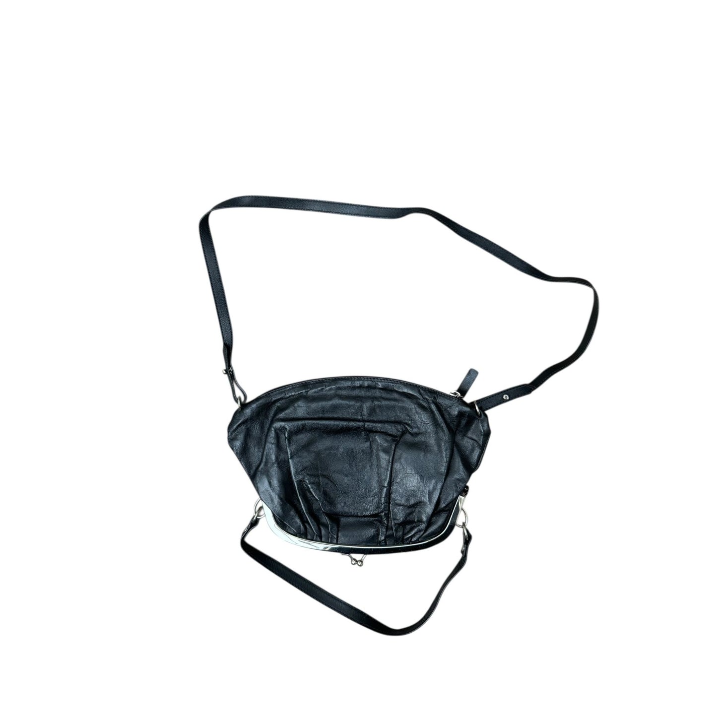 Black Leather Upside Down Handbag