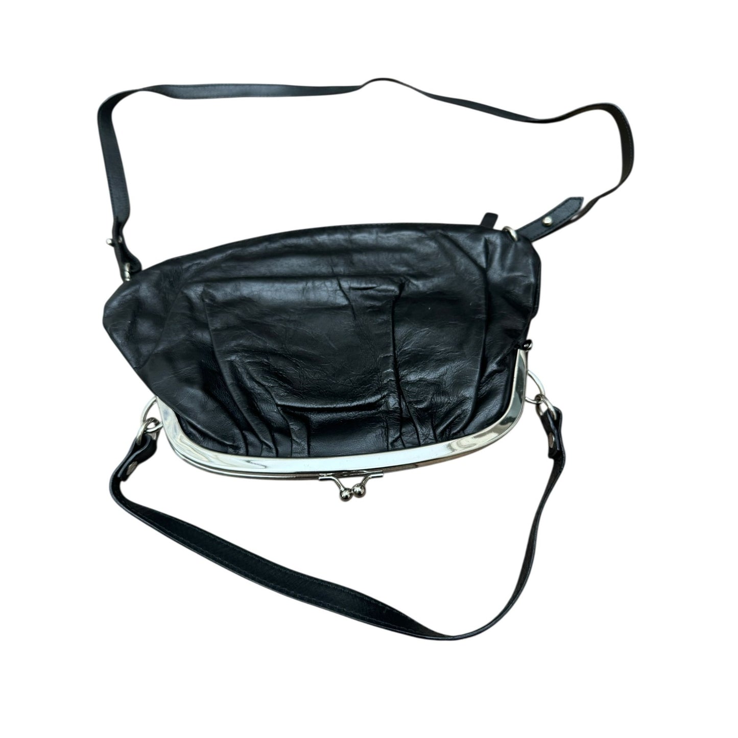 Black Leather Upside Down Handbag
