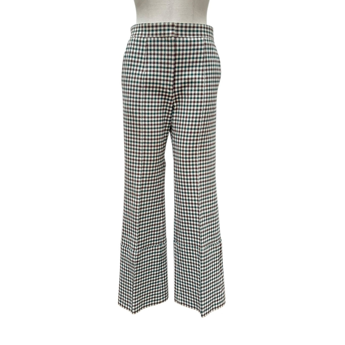 Phoebe Philo Checkered Stretch Cotton Wide-Leg Pants
