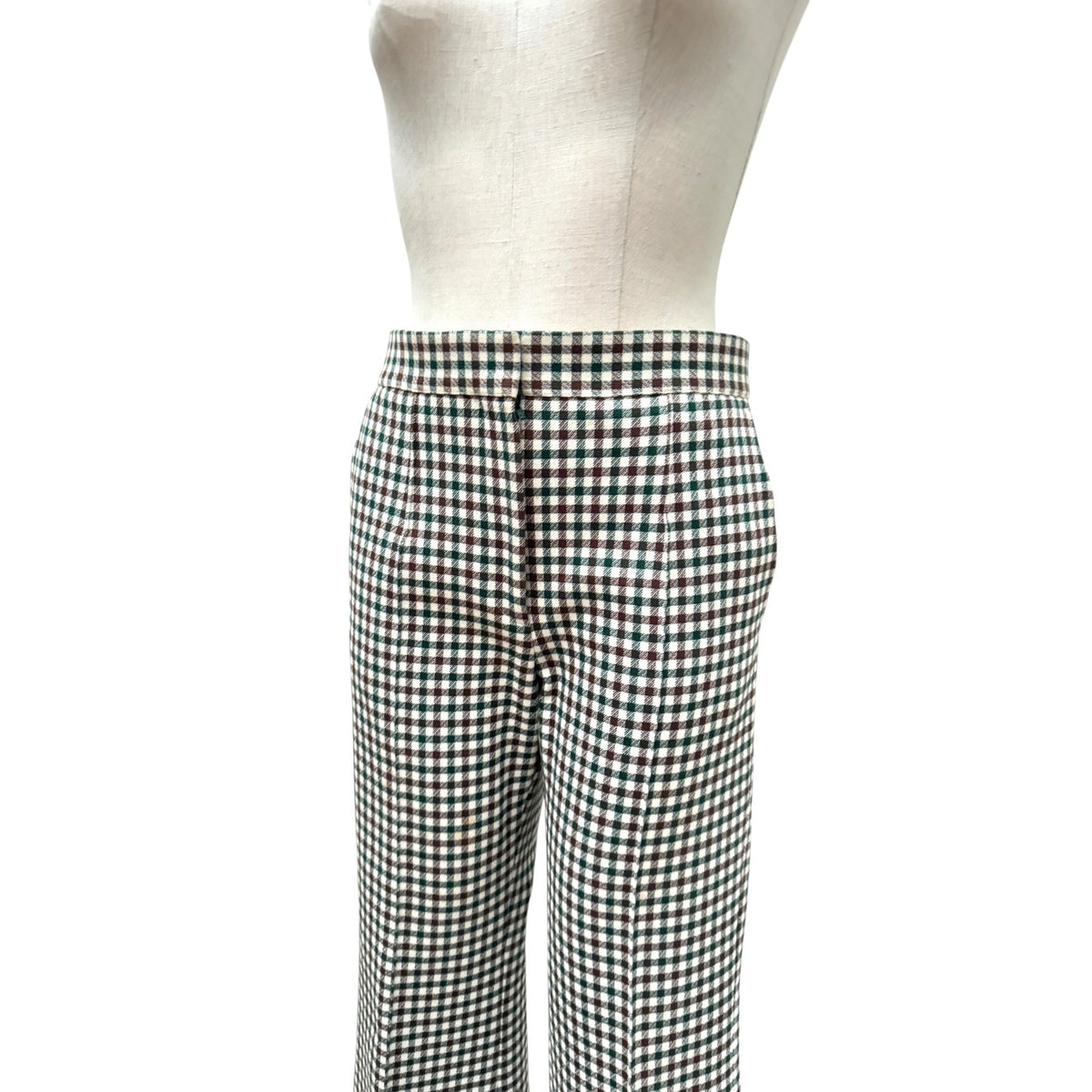 Phoebe Philo Checkered Stretch Cotton Wide-Leg Pants