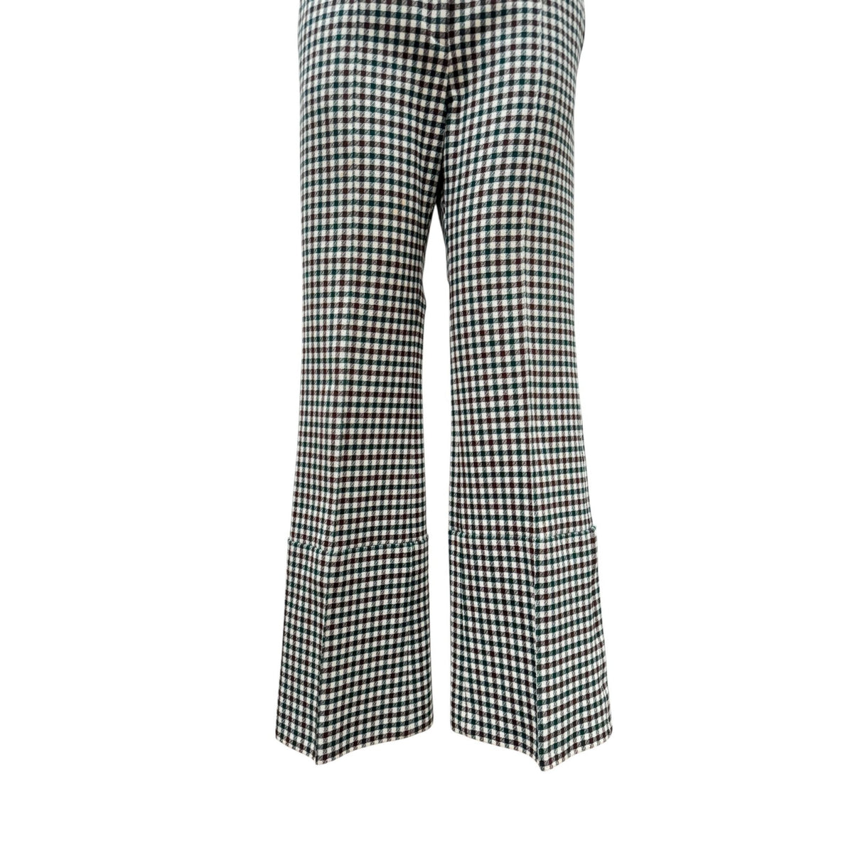 Phoebe Philo Checkered Stretch Cotton Wide-Leg Pants