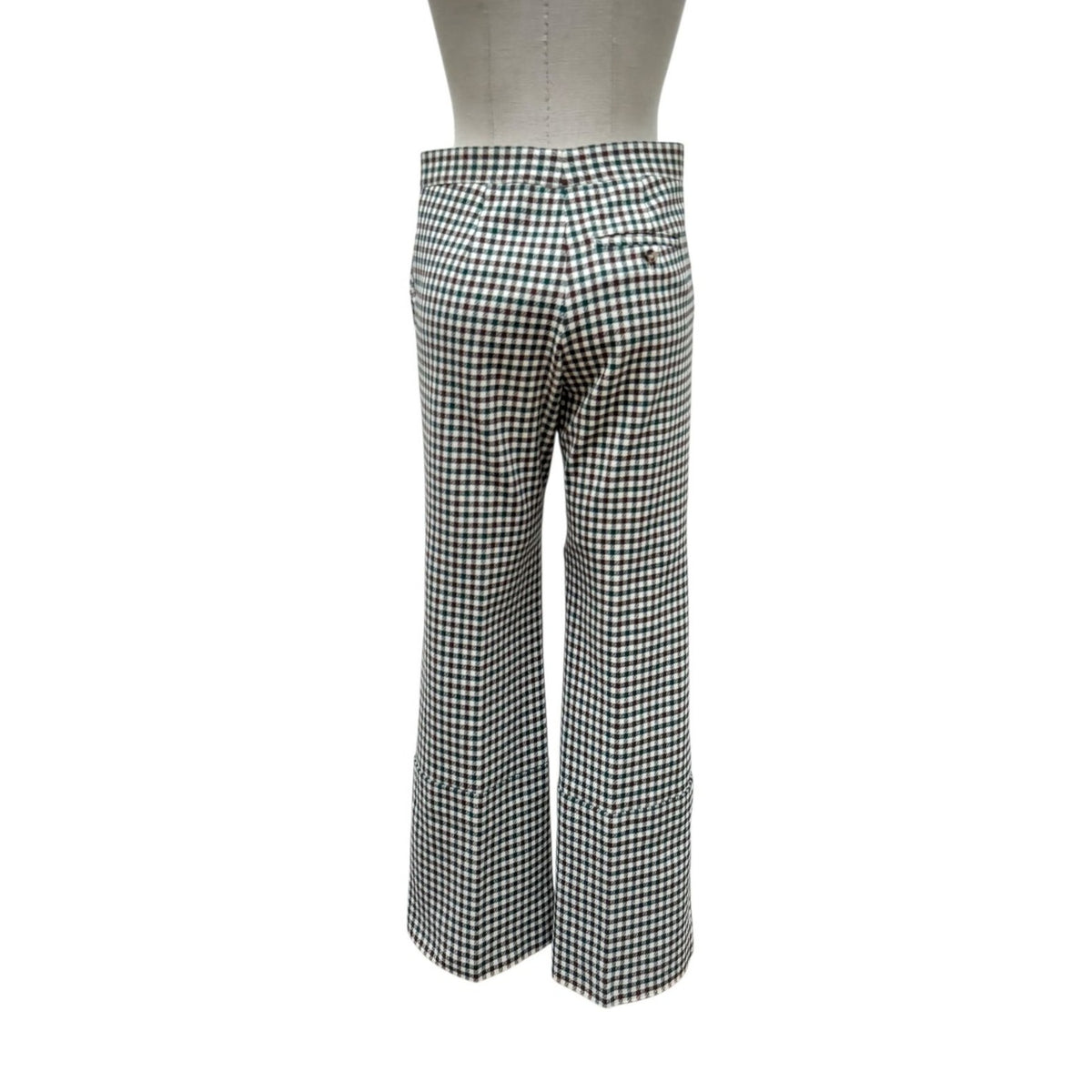 Phoebe Philo Checkered Stretch Cotton Wide-Leg Pants
