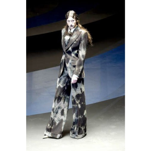 FW 2001 “What a Merry-Go-Round” Smoke Houndstooth Knit Wool Pants