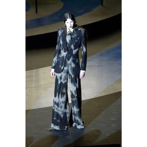 FW 2001 “What a Merry-Go-Round” Smoke Houndstooth Knit Wool Pants